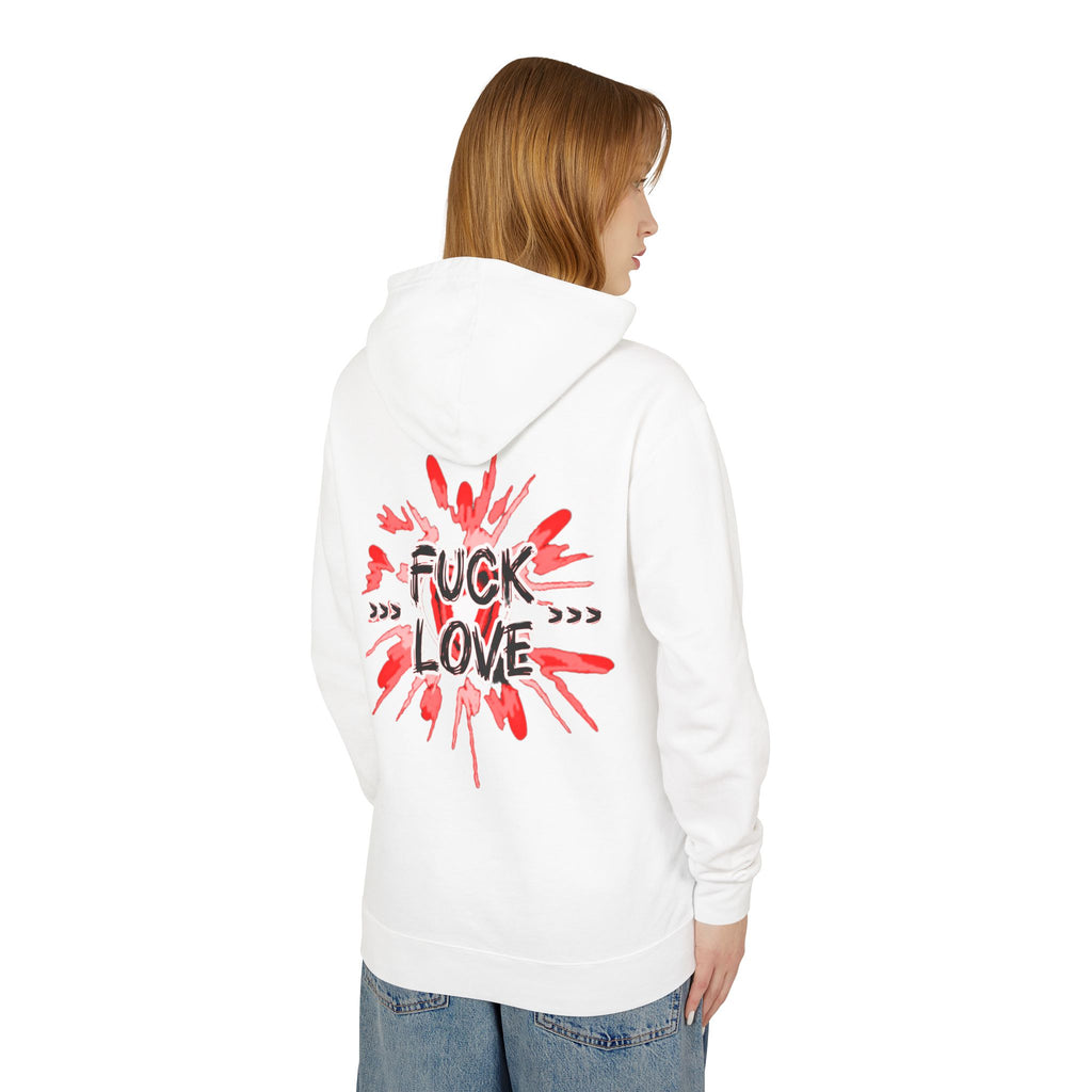Fuck Love Hoodie — Edgy Anti-Valentine Graphic Hooded Sweatshirt