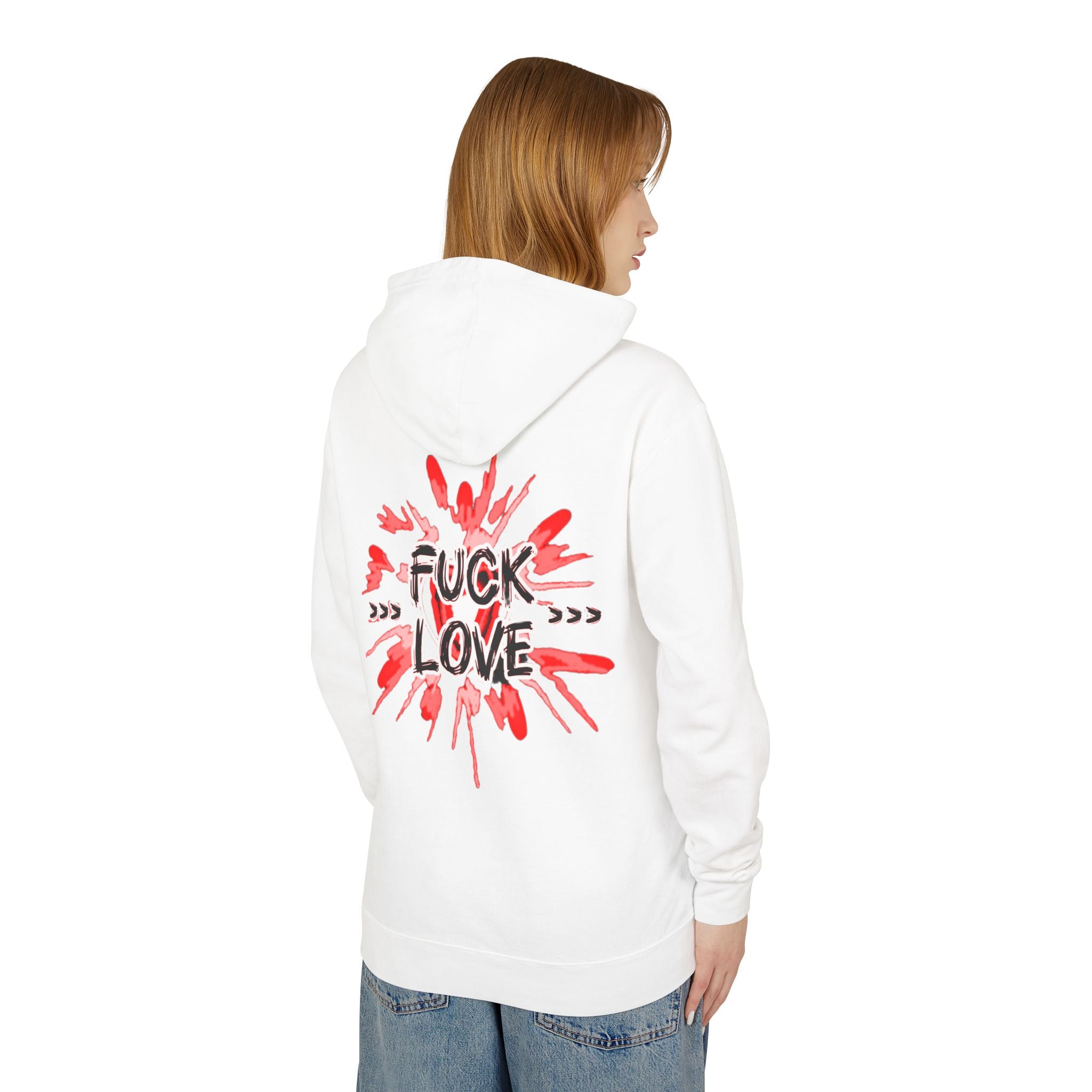 Fuck Love Hoodie — Edgy Anti-Valentine Graphic Hooded Sweatshirt