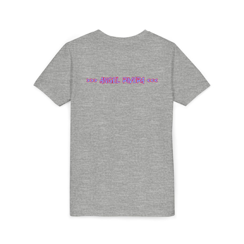 Youth Tee - 'I Trust Nobody' Neon Pink and Blue Broken Heart Graphic