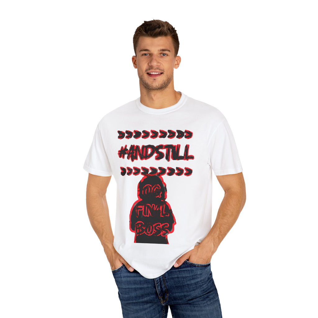 #ANDSTILL Graphic T-Shirt — Retro Glitch Art Tee with Stylized Character
