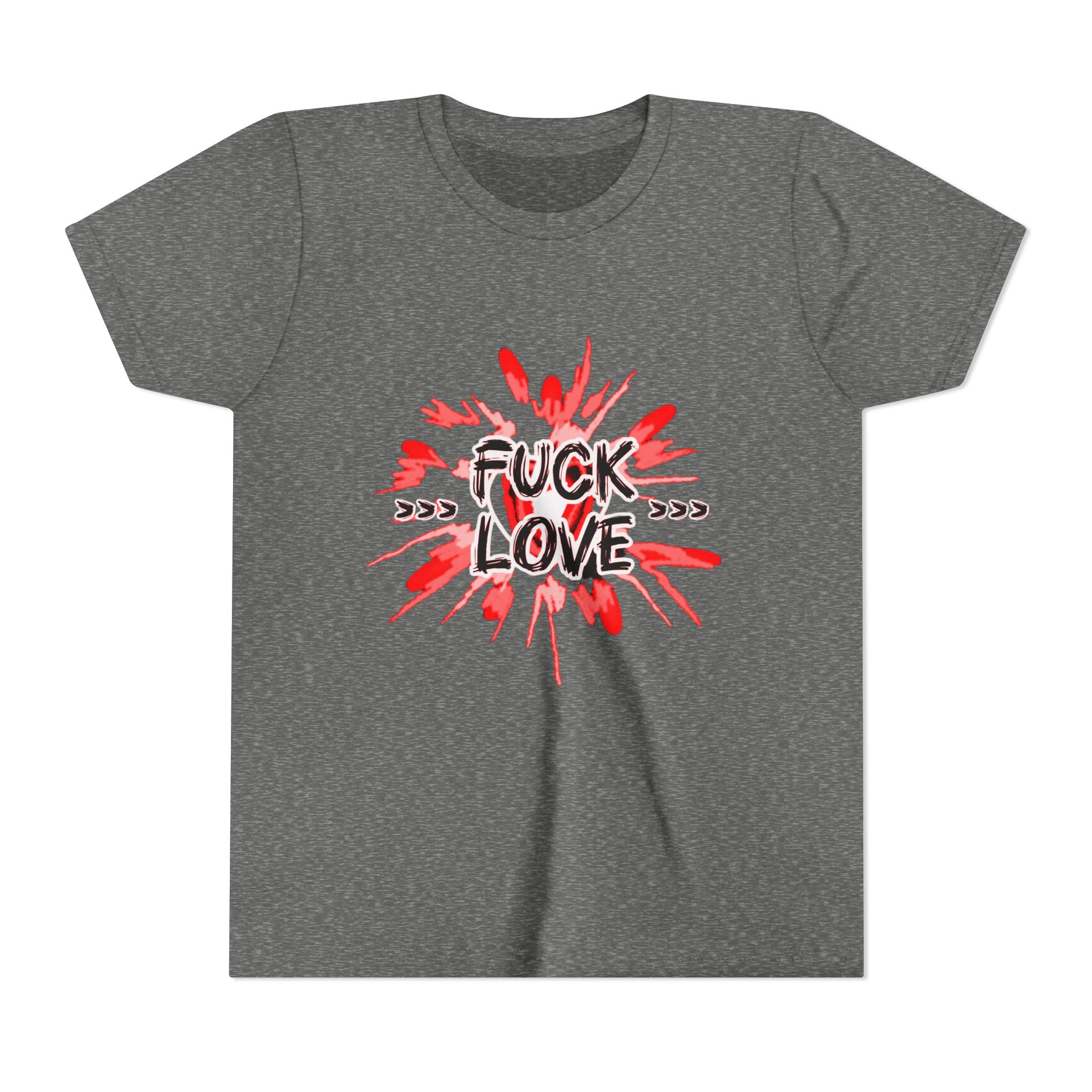 Youth Tee — "Fuck Love" Red Splash Graphic