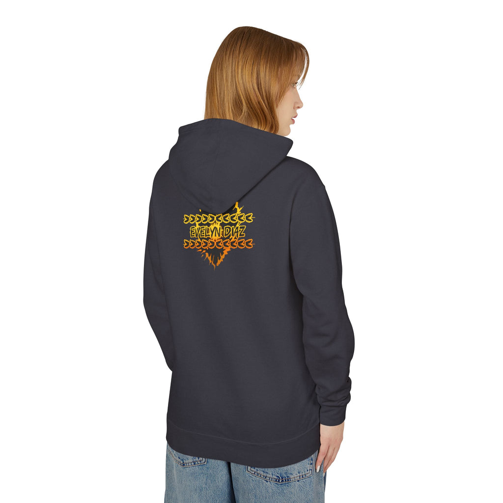 Badass Flame Graphic Hoodie — Bold Retro Fire Text Lightweight Hooded Sweatshirt