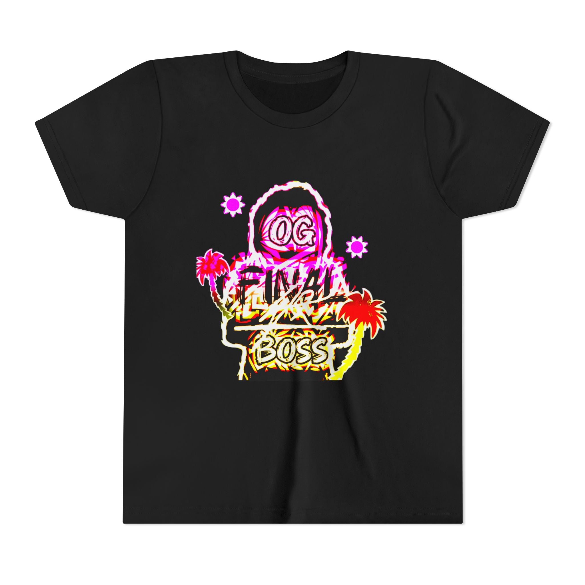 OG Final Boss Youth Tee — Neon Palm Tree / Summer Edition Graphic Kids T-Shirt