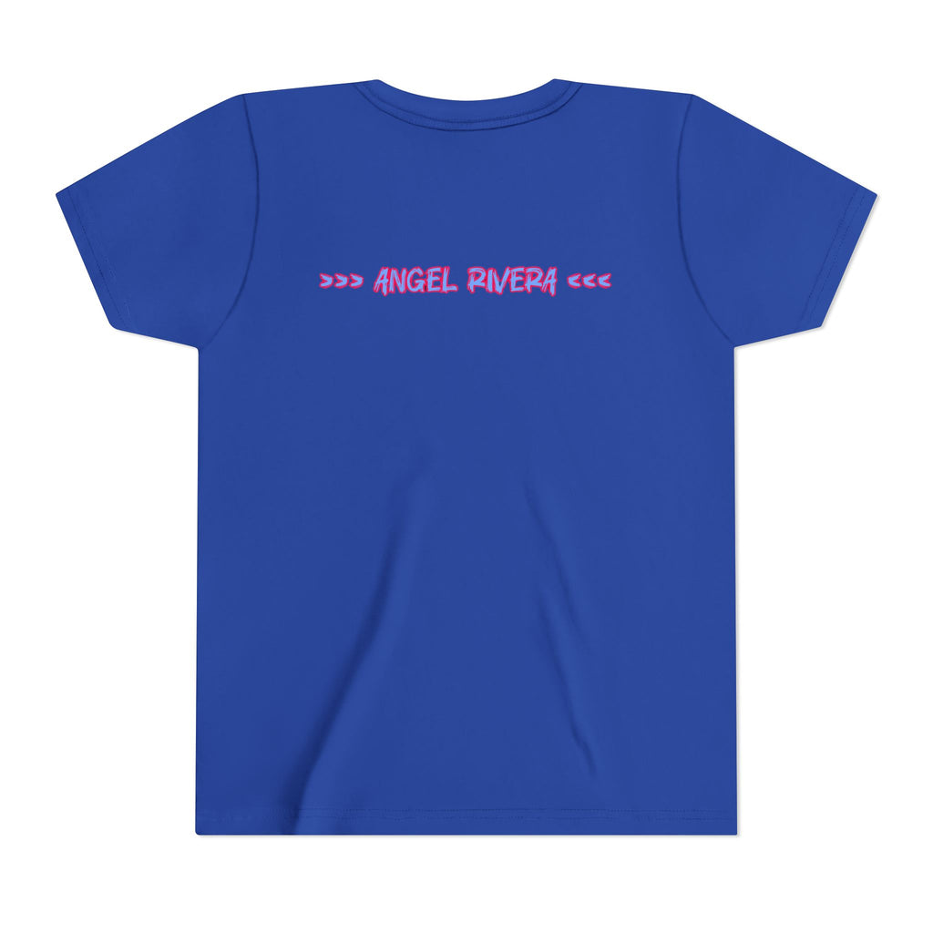Youth Tee - 'I Trust Nobody' Neon Pink and Blue Broken Heart Graphic