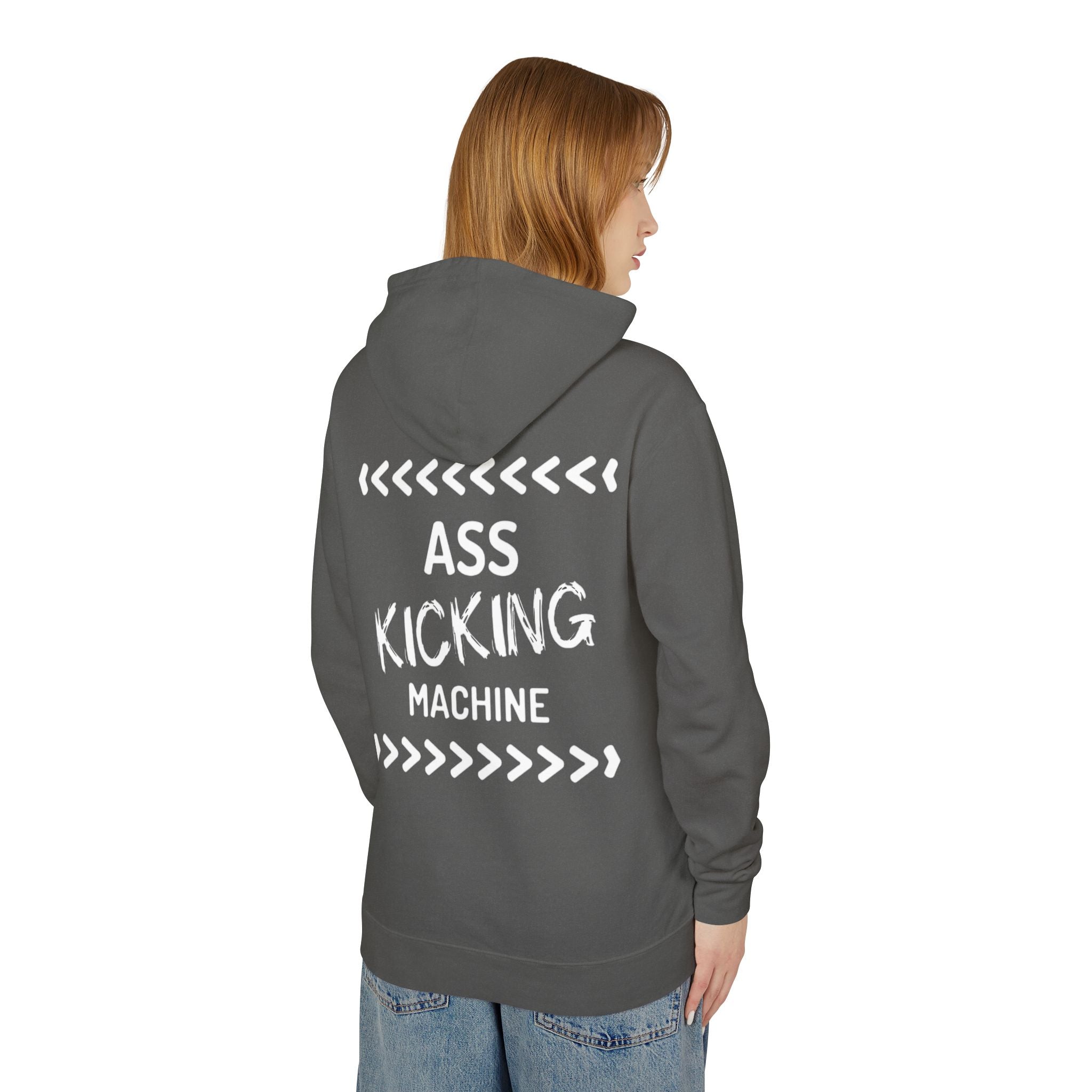 Hoodie — "Ass Kicking Machine" Lightweight Casual Pullover