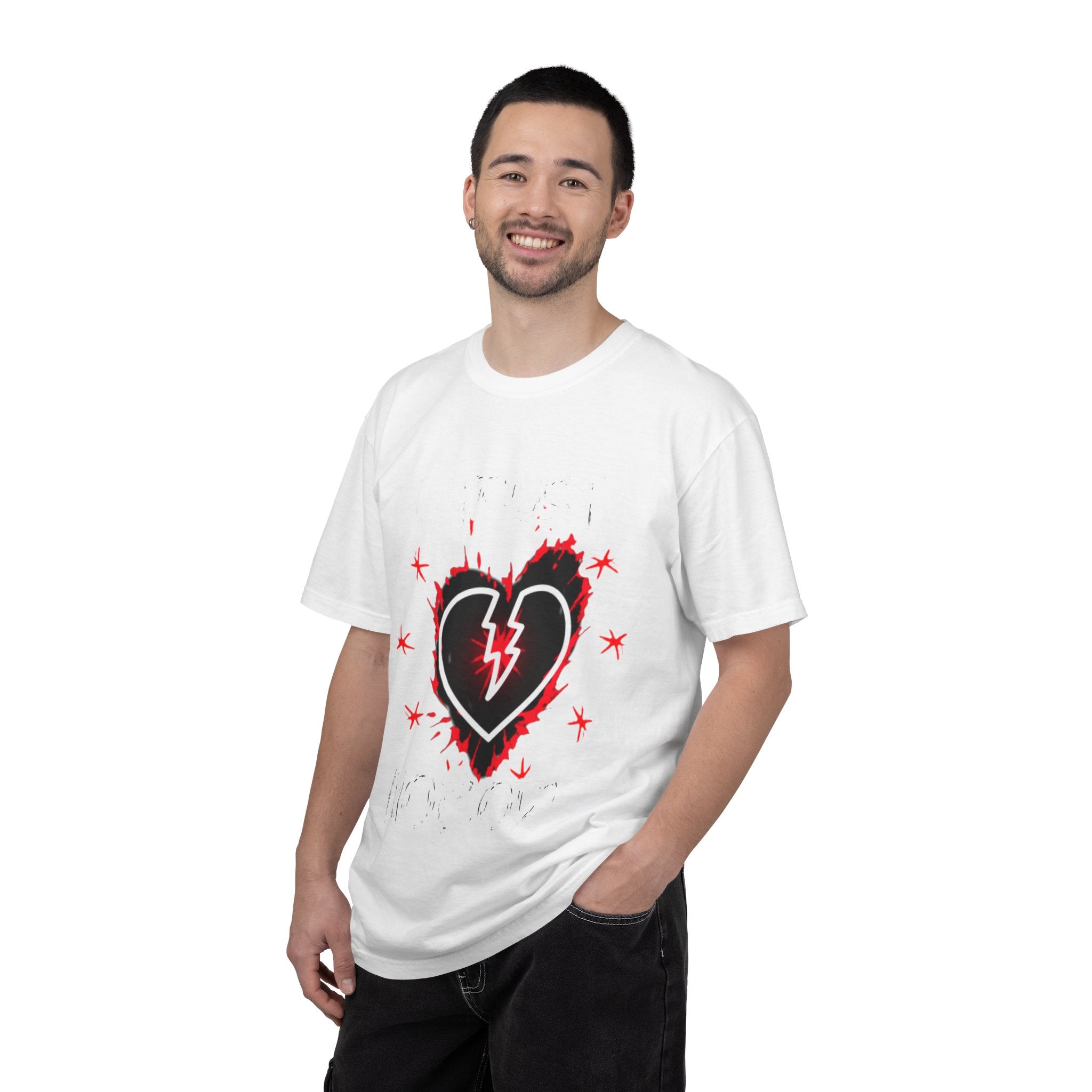 Broken Heart Graphic T-Shirt — Lightning Bolt Punk Tee