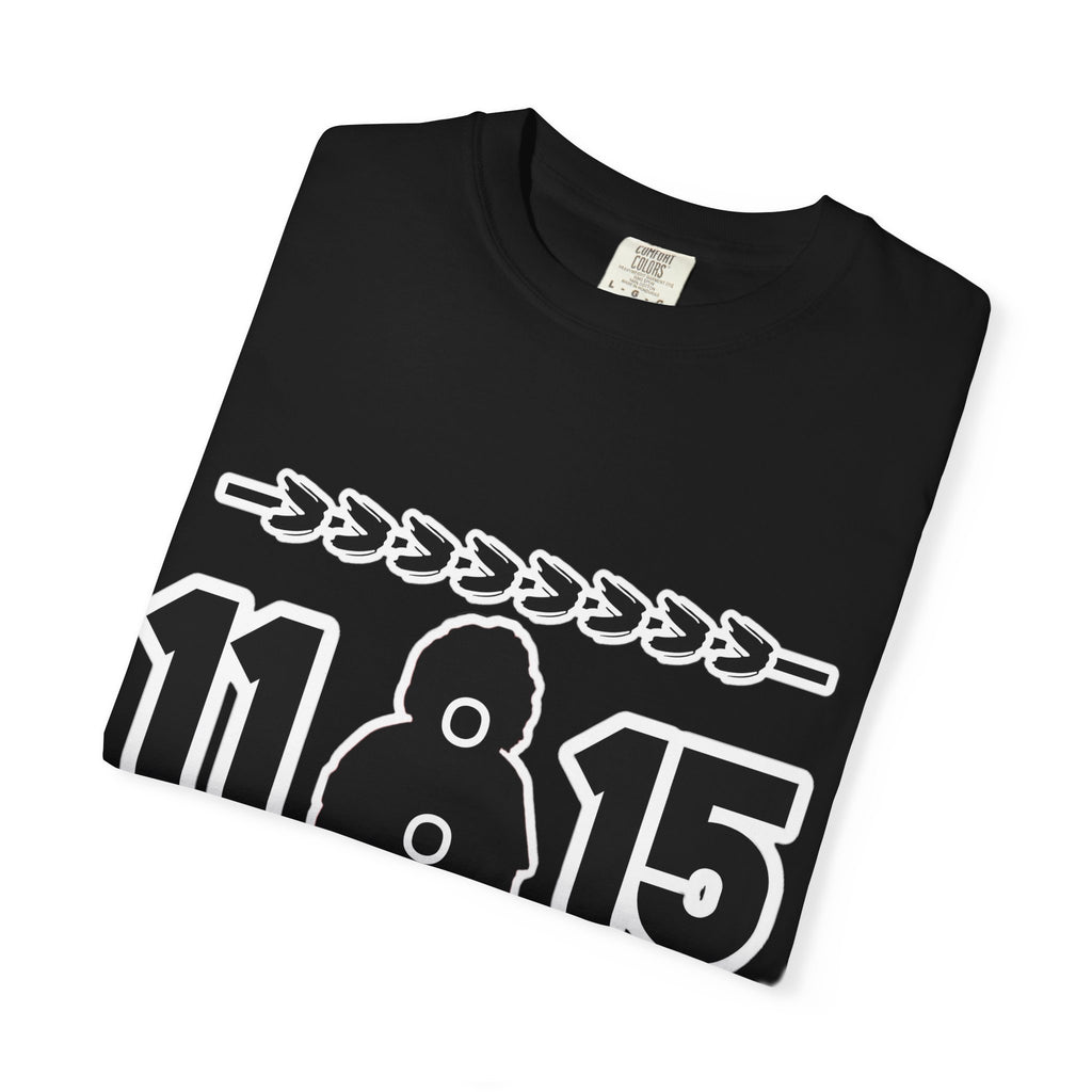 11:15 Hooded Figure Graphic T-Shirt — Minimalist Retro Streetwear