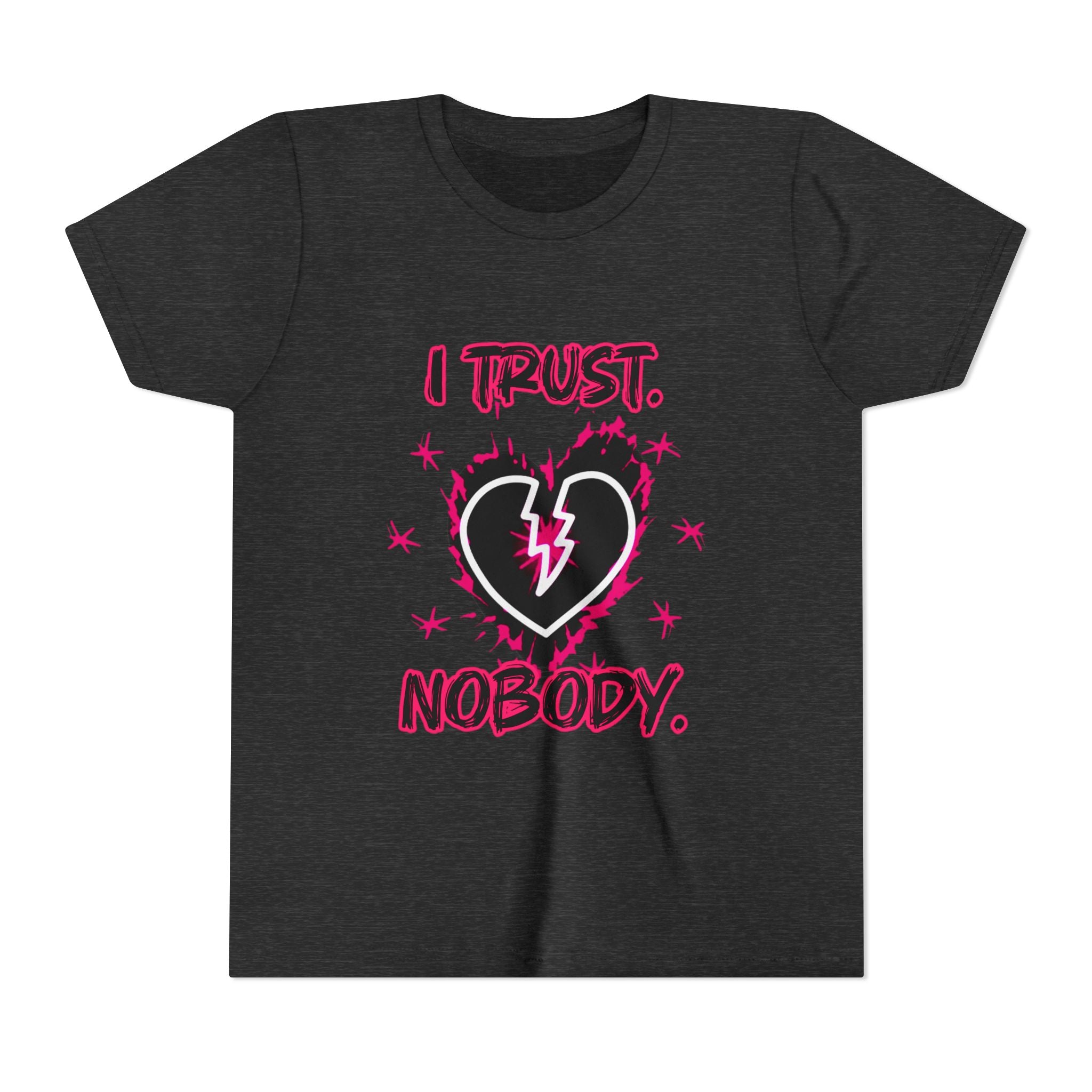 Youth Tee — “I Trust Nobody” Broken Heart Graphic Shirt