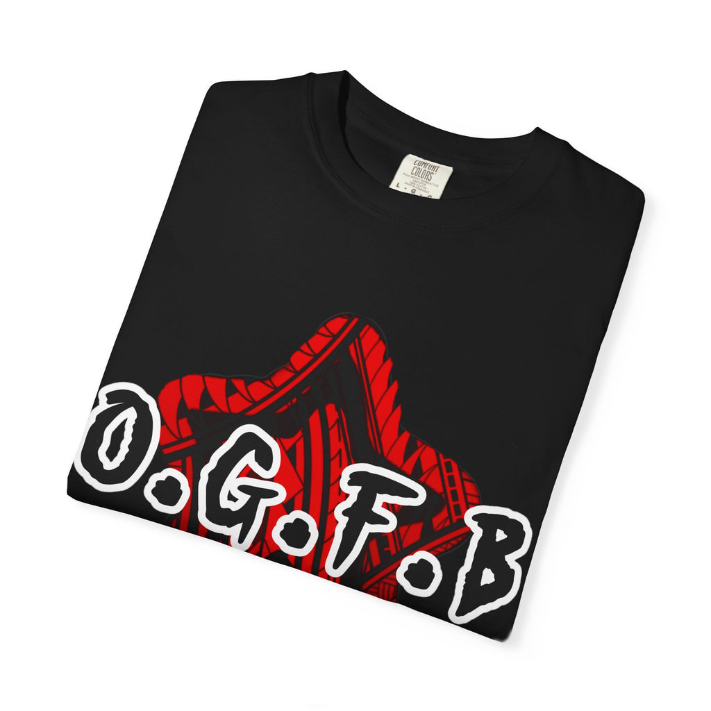 O.G.F.B - Halo Graphic - Red Streetwear Unisex Garment-Dyed T-shirt