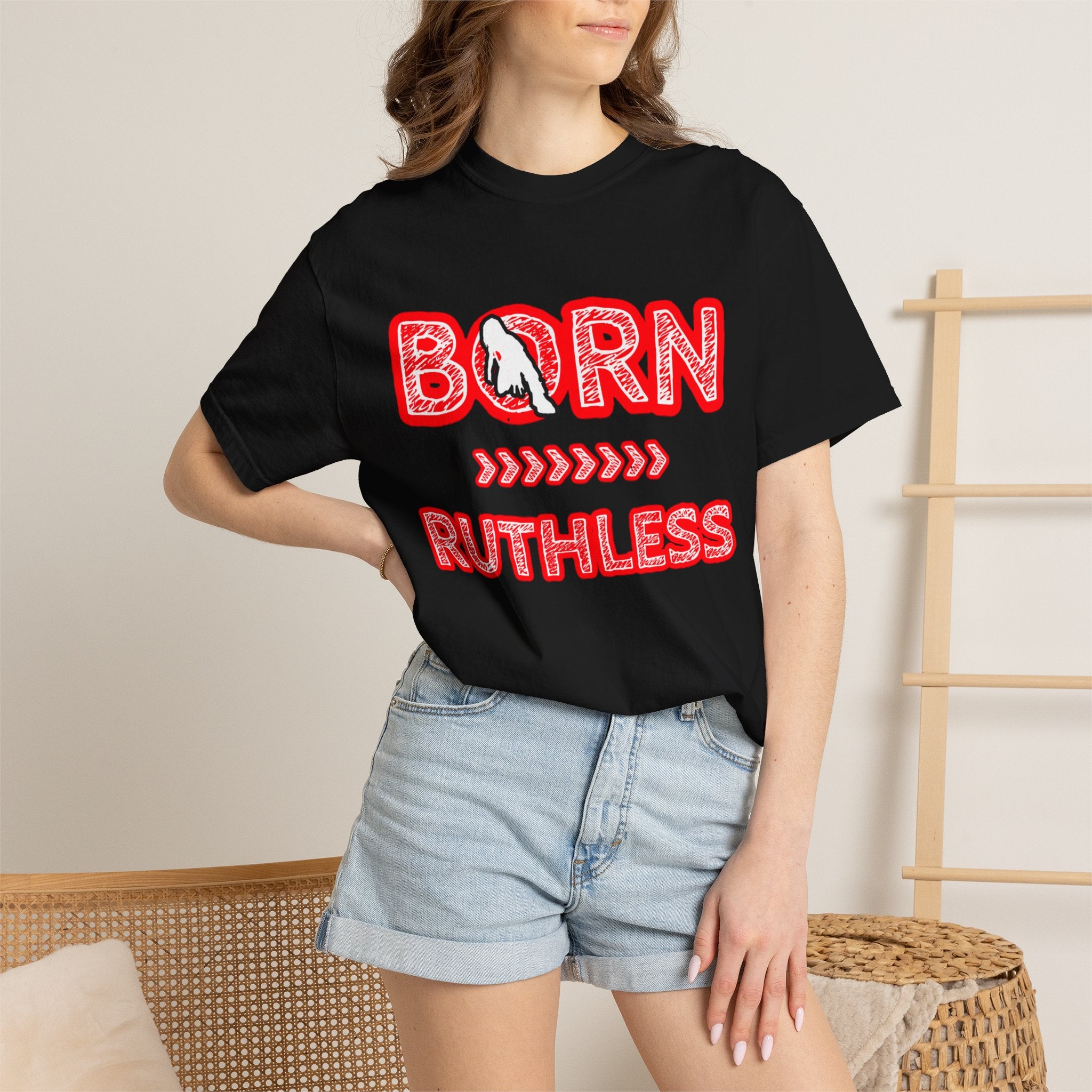 Born Ruthless T-Shirt — Graphic White Tee with 'Born Ruthless' & TheOgFinalBoss Logo