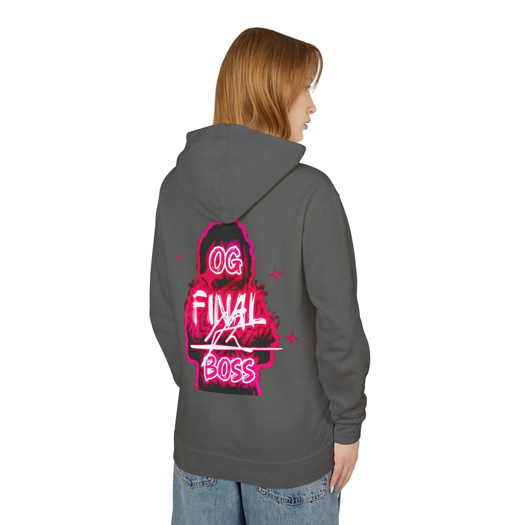 OG Final Boss Hoodie — Raspberry Pink graphic Pullover