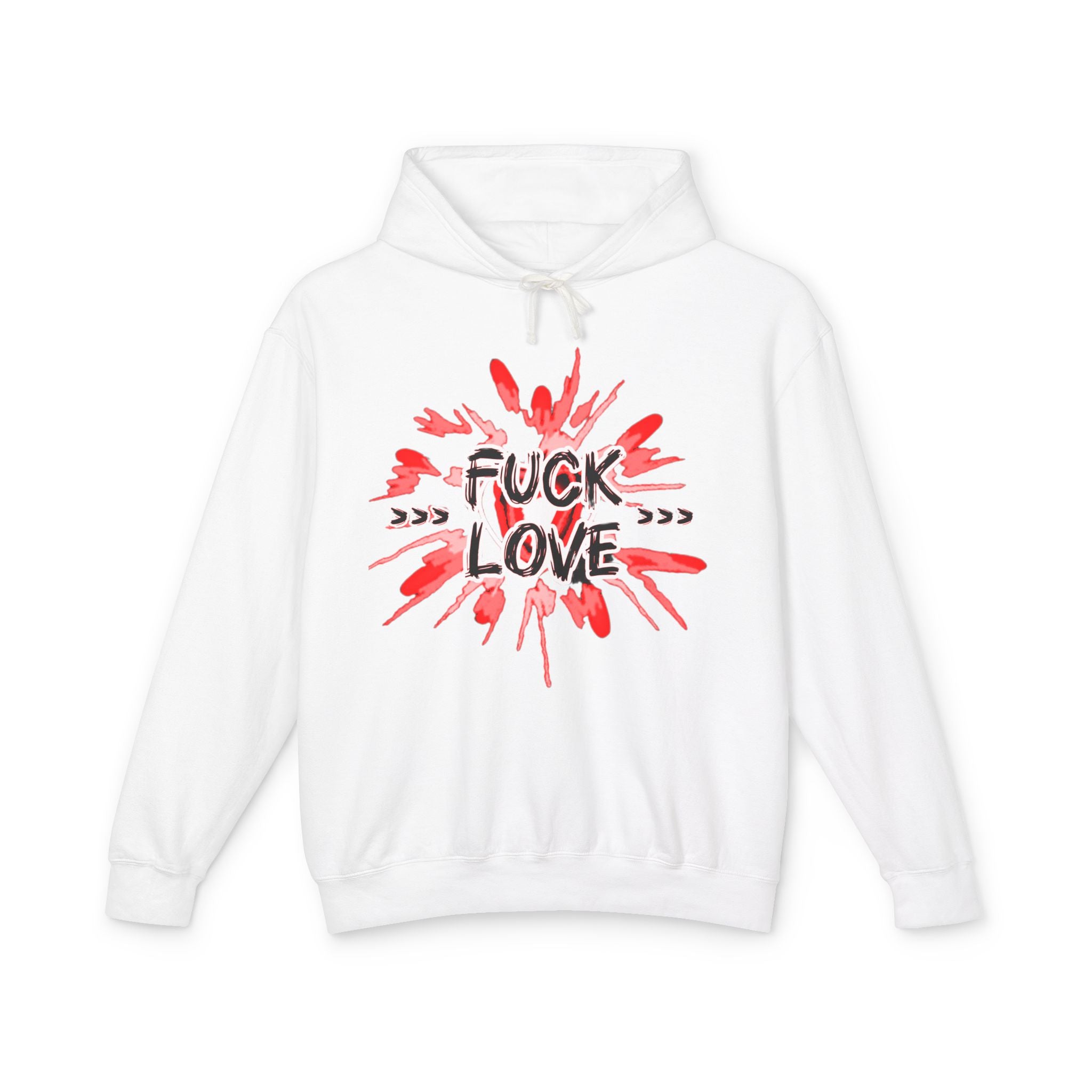 Fuck Love Hoodie — Edgy Anti-Valentine Graphic Hooded Sweatshirt