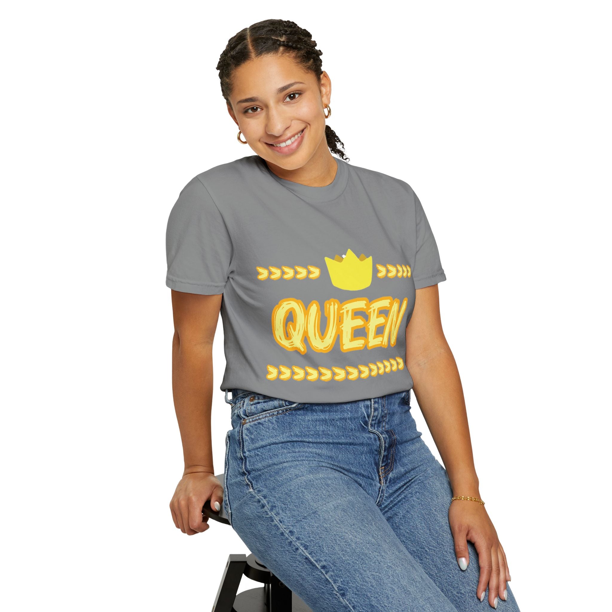 Queen Graphic T-Shirt — Yellow Crown Casual Tee