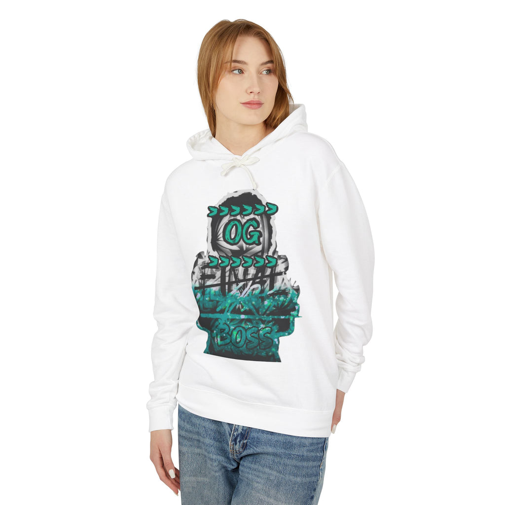 OG Boss Streetwear Hoodie — Teal Graffiti Graphic Pullover