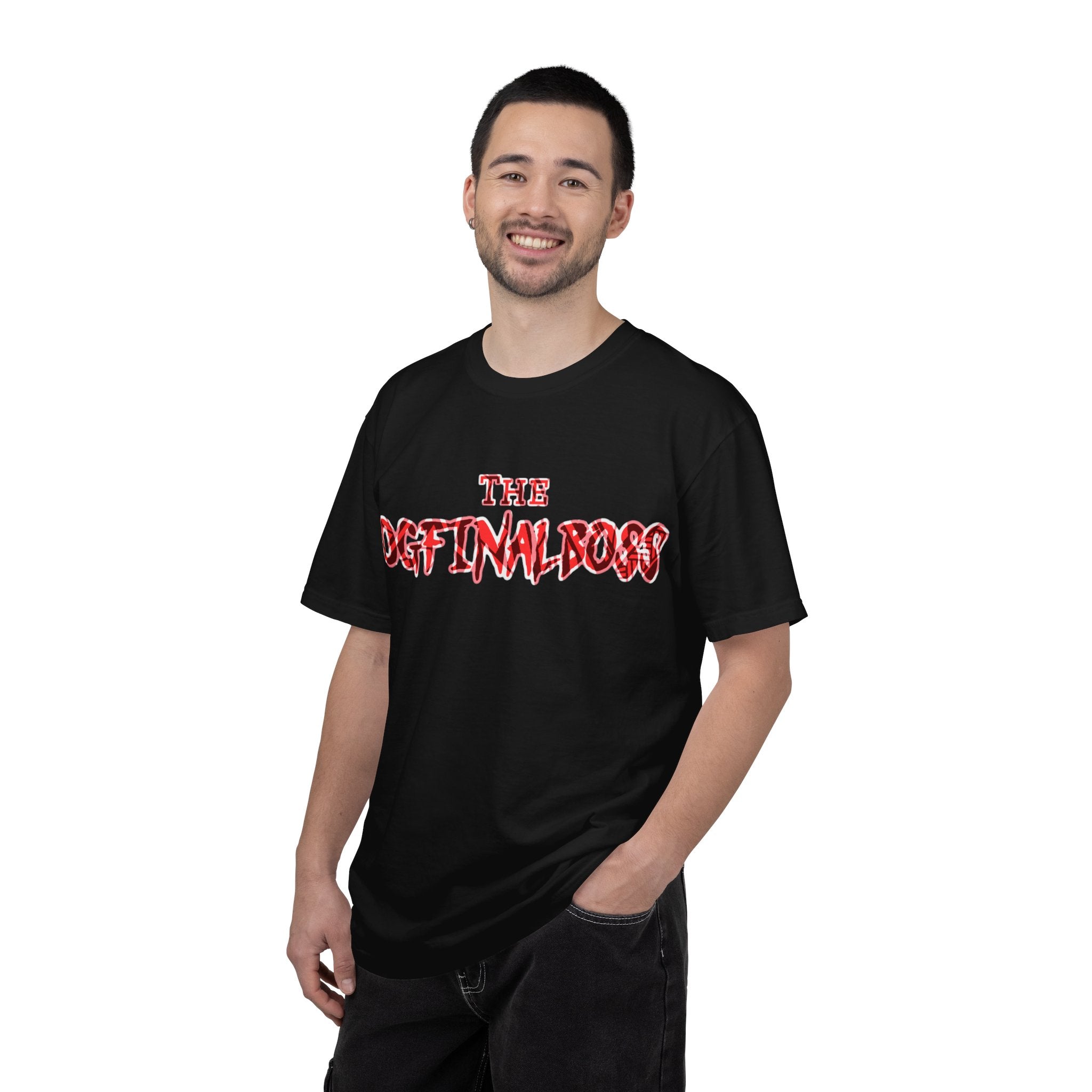 Graphic T-Shirt — "The OGFinalBoss" Red Flame Text Tee