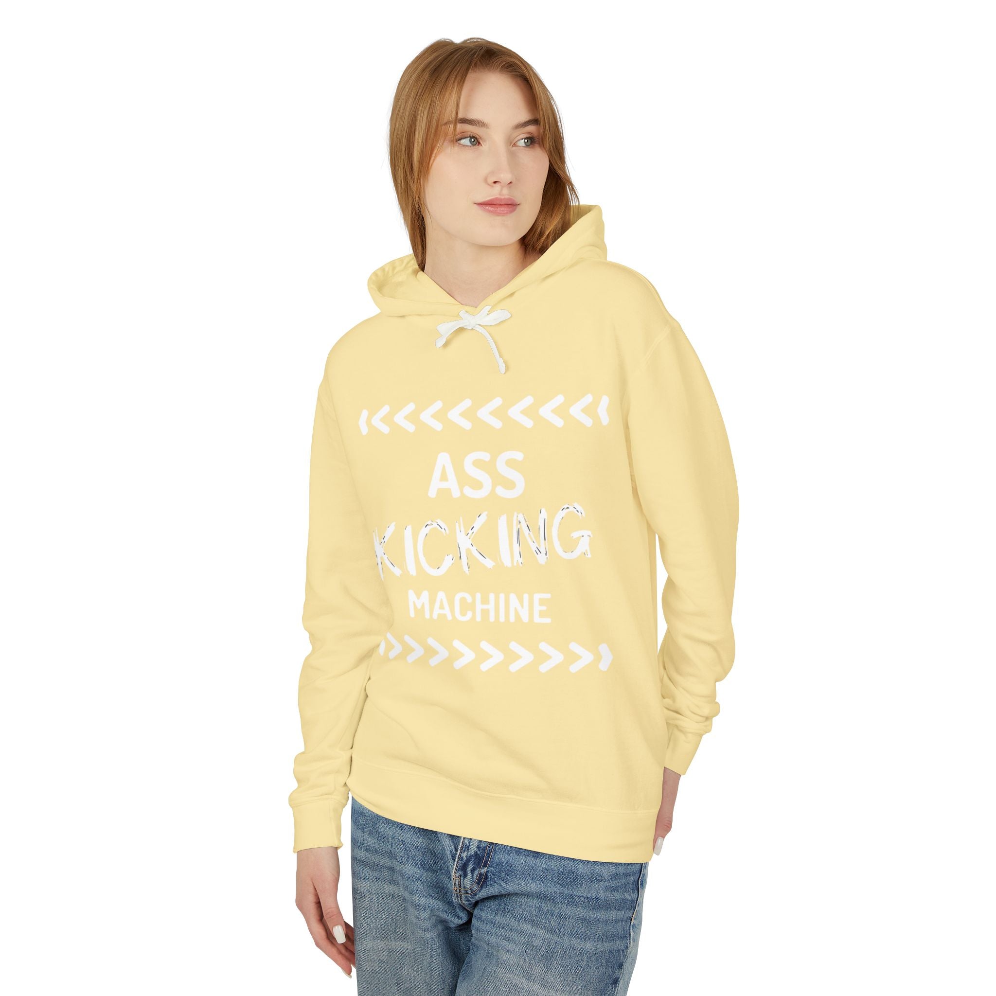Hoodie — "Ass Kicking Machine" Lightweight Casual Pullover