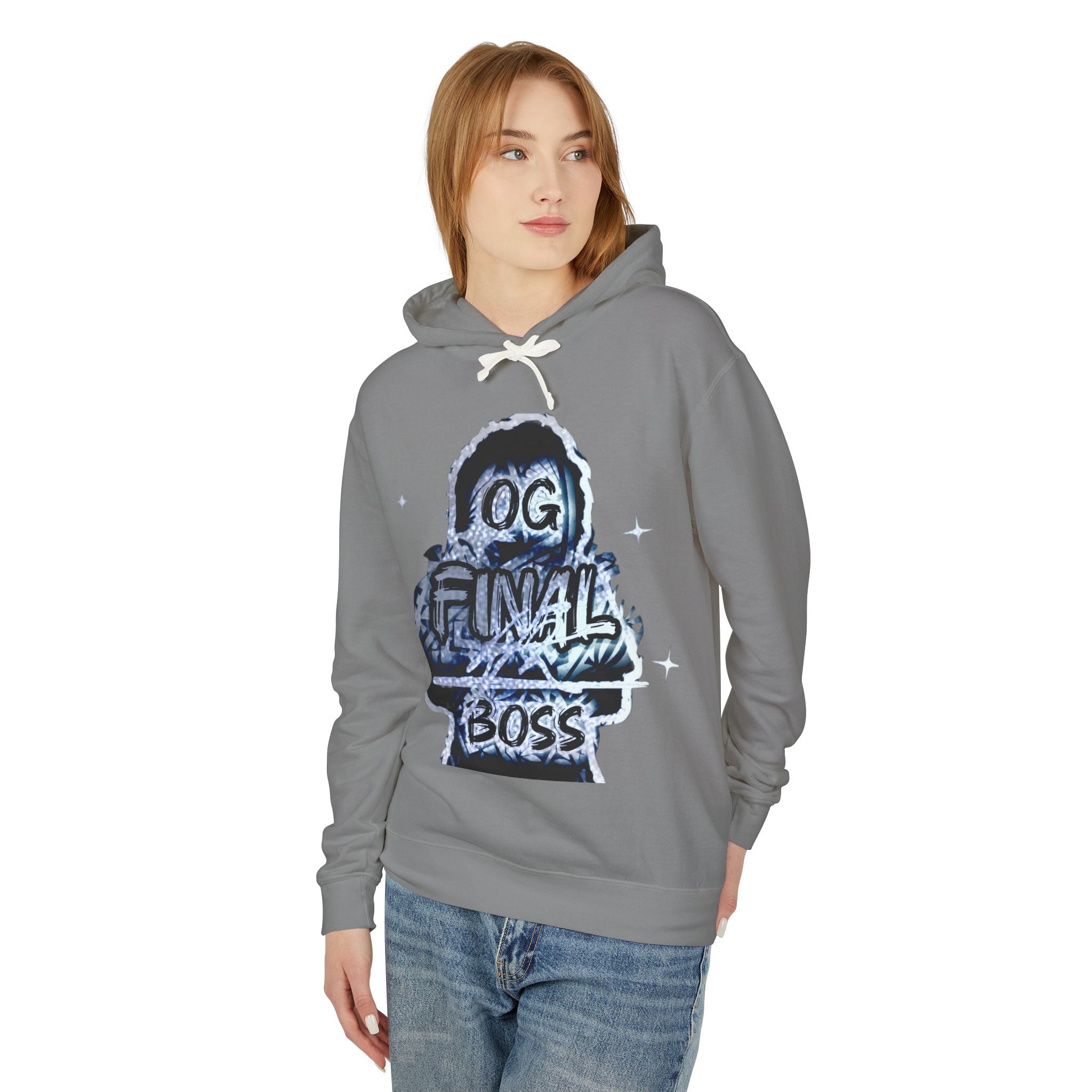 OG Final Boss Hoodie — Silver Graphic Pullover