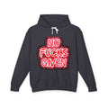 No Fucks Given Hoodie - Neon Sign Graphic Lightweight Hooded Sweatshirt