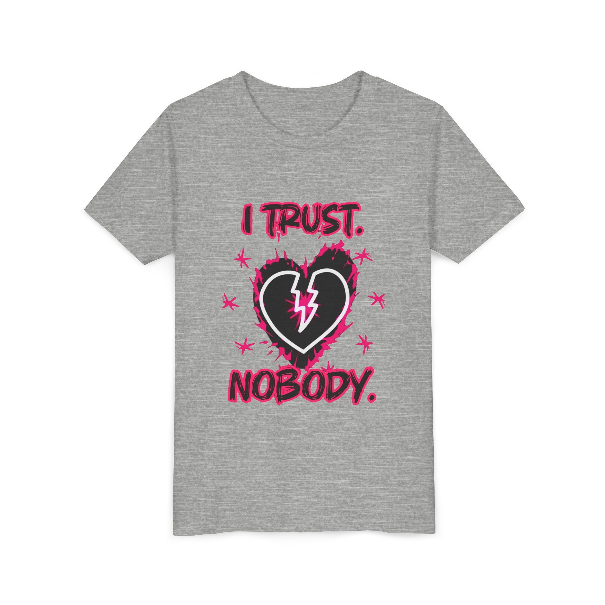 Youth Tee — “I Trust Nobody” Broken Heart Graphic Shirt