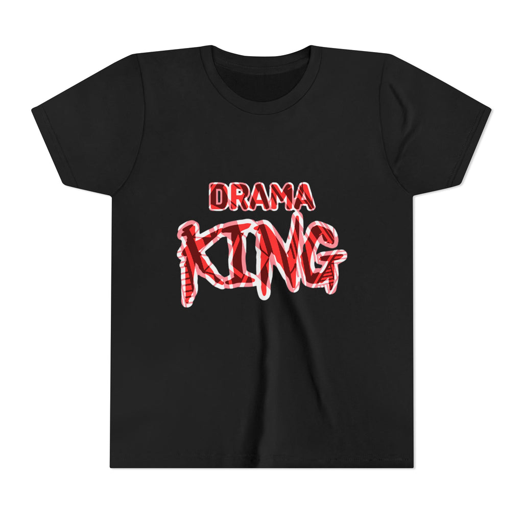 Drama King Youth Tee — Bold Red Graphic Kids T‑Shirt