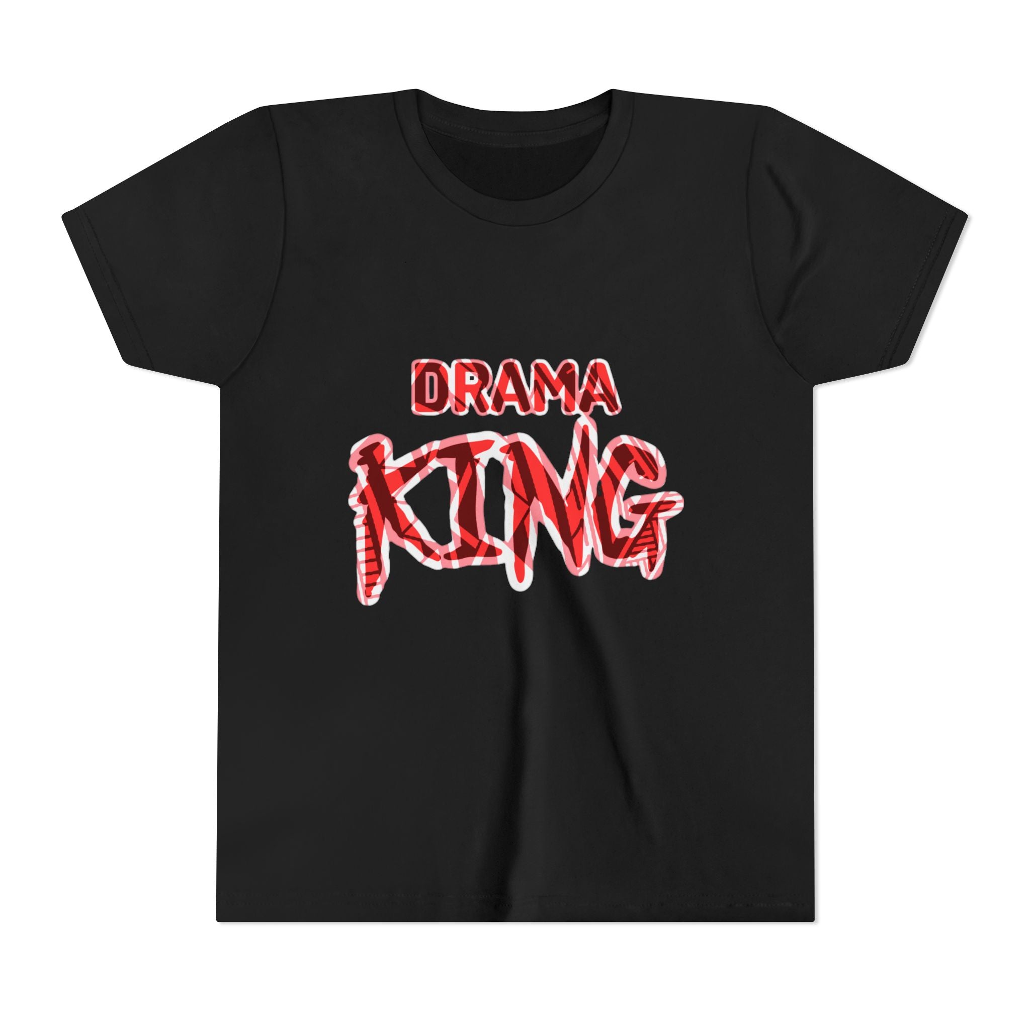 Drama King Youth Tee — Bold Red Graphic Kids T‑Shirt