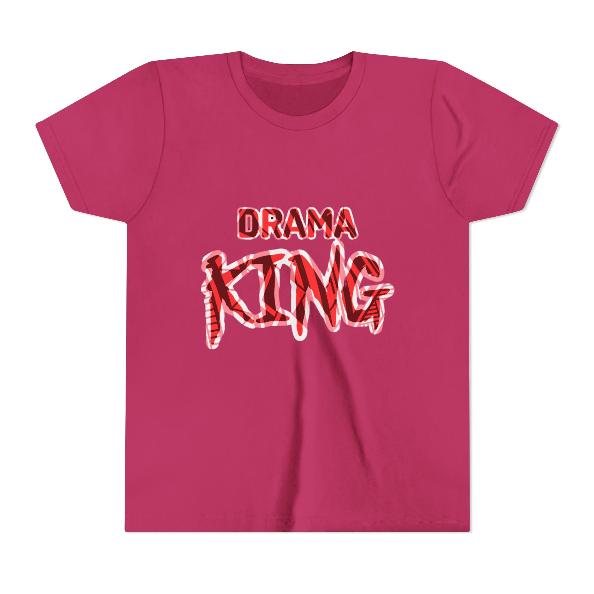 Drama King Youth Tee — Bold Red Graphic Kids T‑Shirt