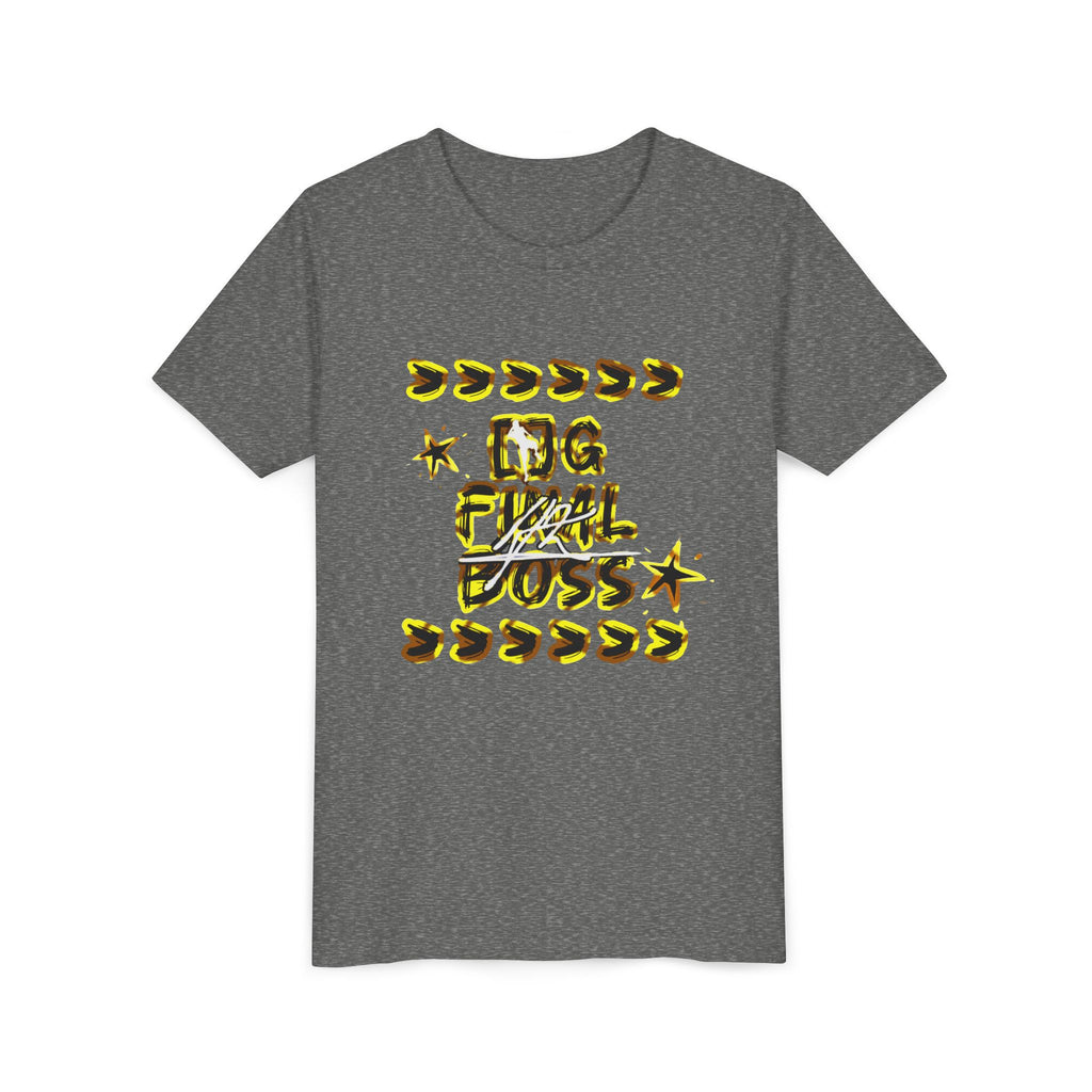 Youth Tee — "OG Final Boss" Graphic Shirt with Gold Star Nameback