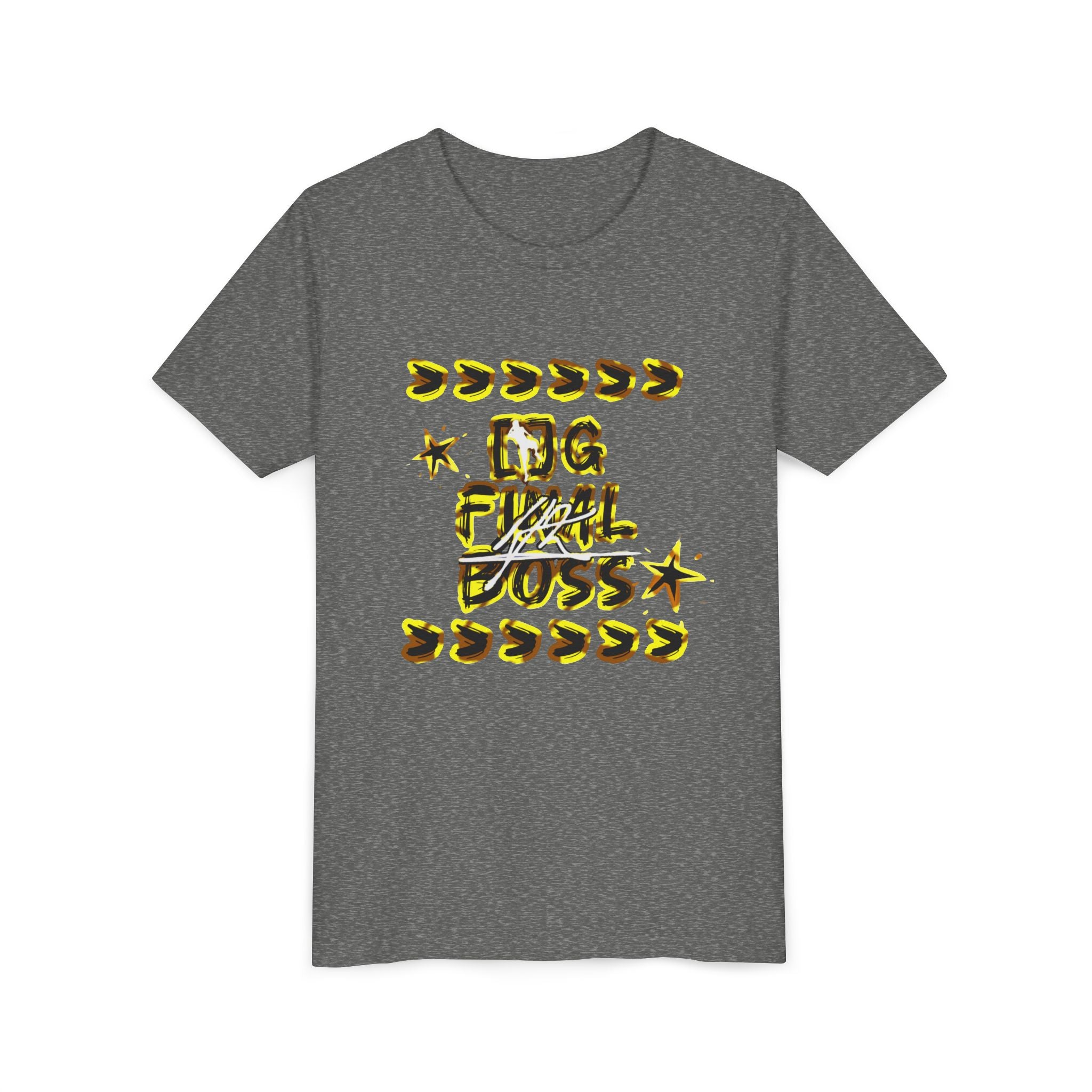 Youth Tee — "OG Final Boss" Graphic Shirt with Gold Star Nameback