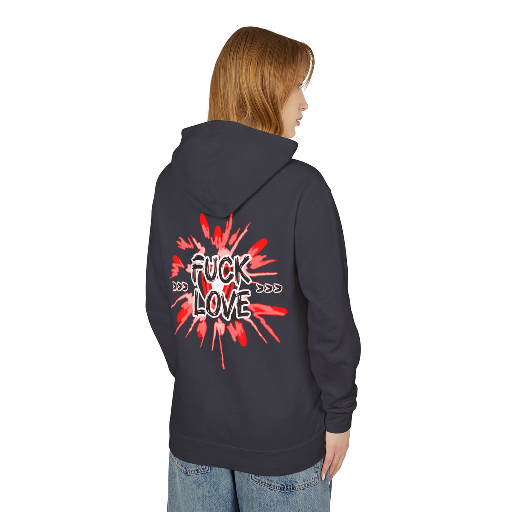 Fuck Love Hoodie — Edgy Anti-Valentine Graphic Hooded Sweatshirt