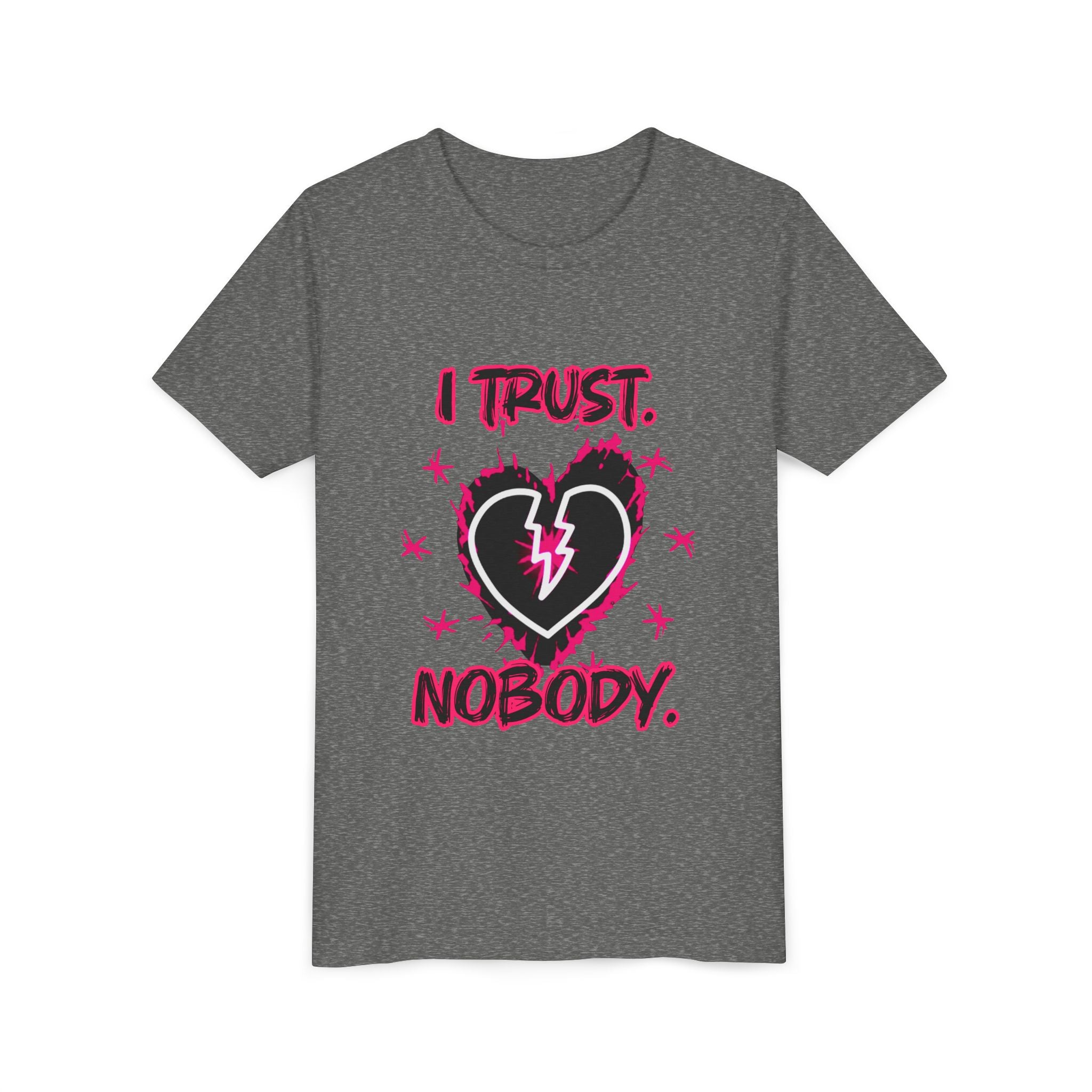 Youth Tee — “I Trust Nobody” Broken Heart Graphic Shirt
