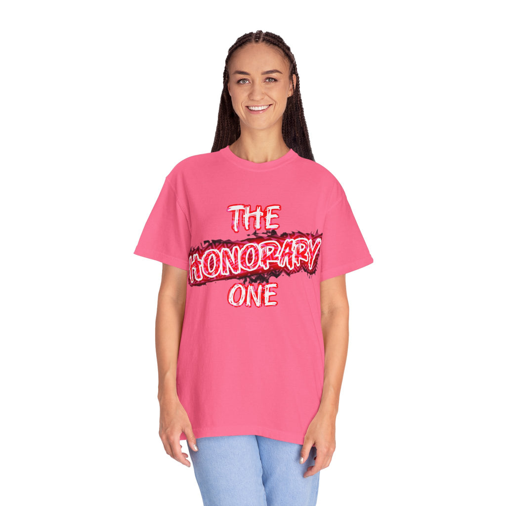 The Honorary One T-Shirt — Neon Red Graphic Tee