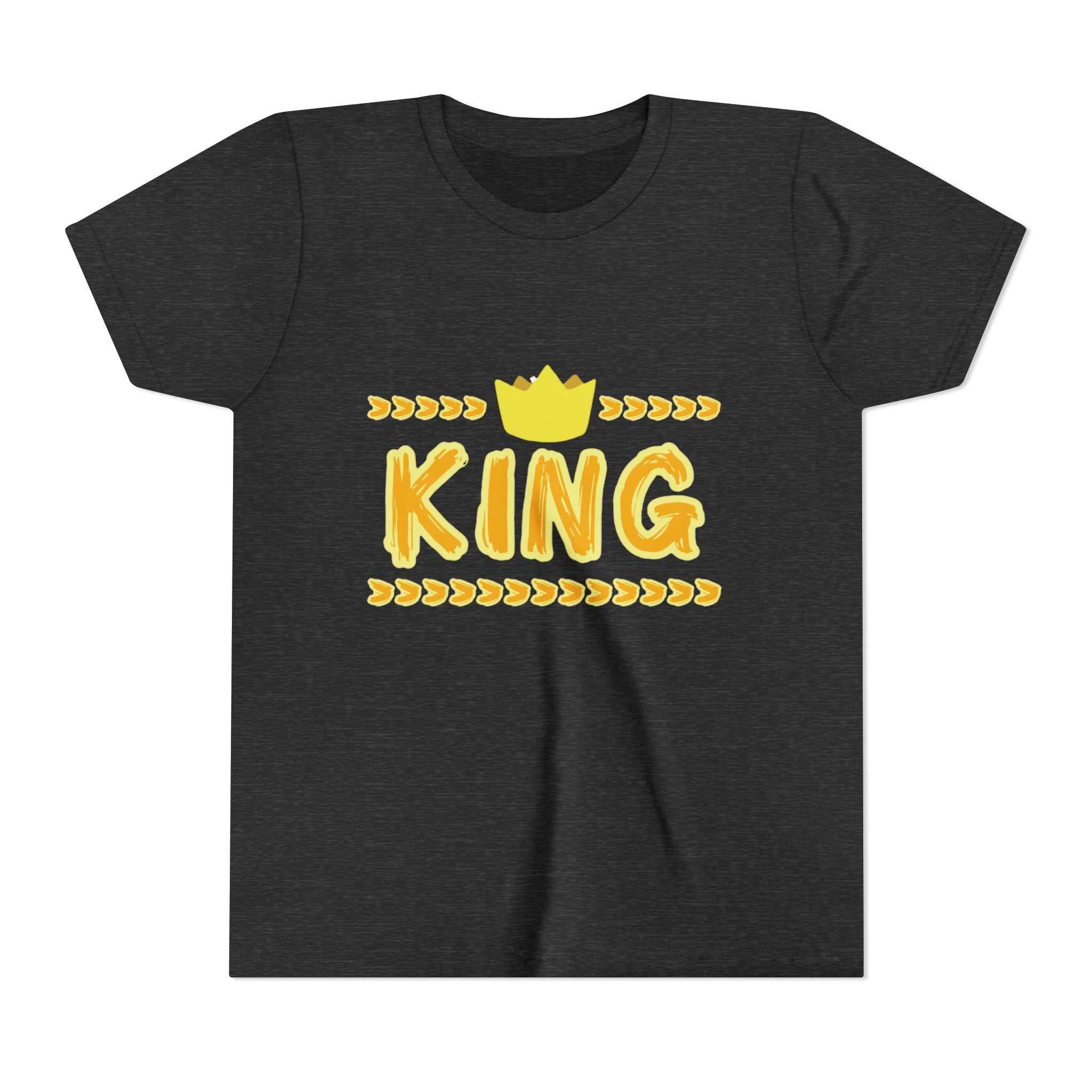 Youth 'King' Tee — Yellow Crown Graphic Kids T-Shirt