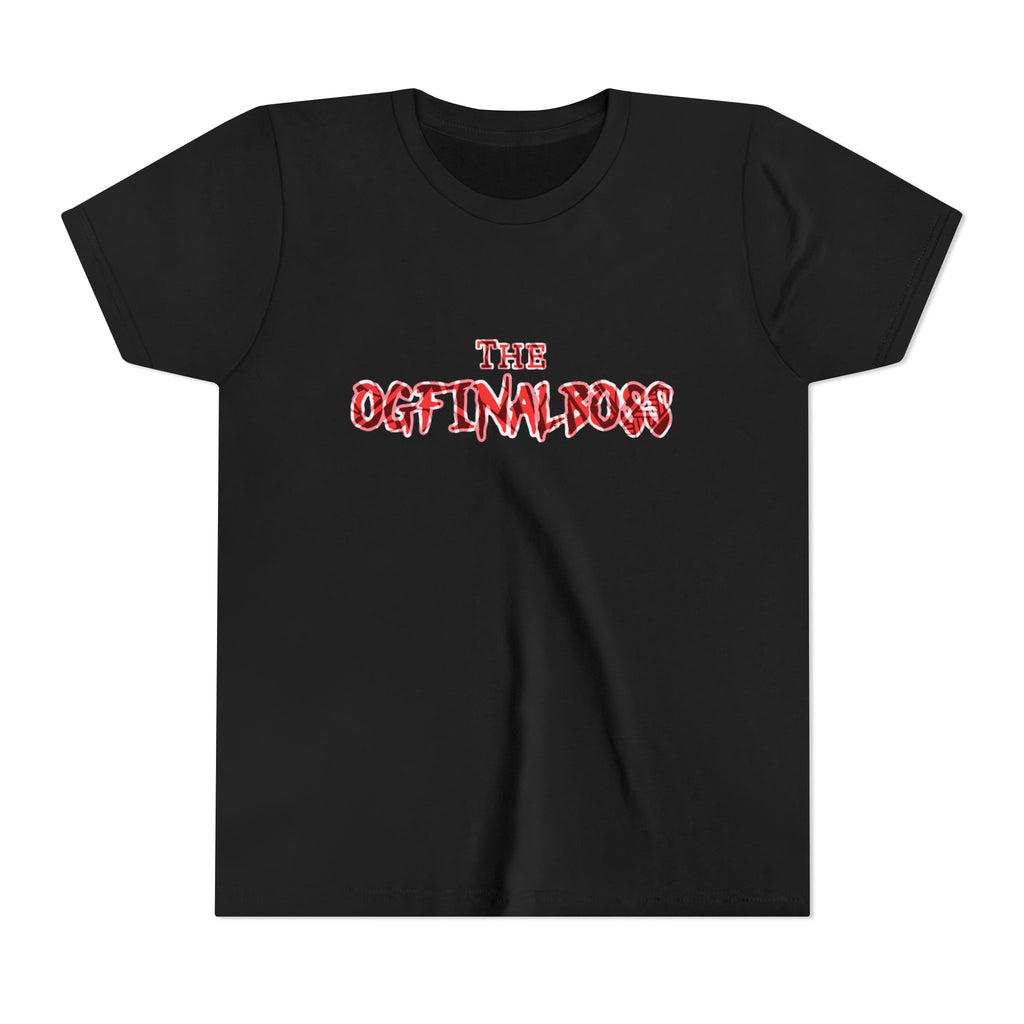 Youth Tee — “The Original Boss” Red Grunge Graphic (Angel Power)