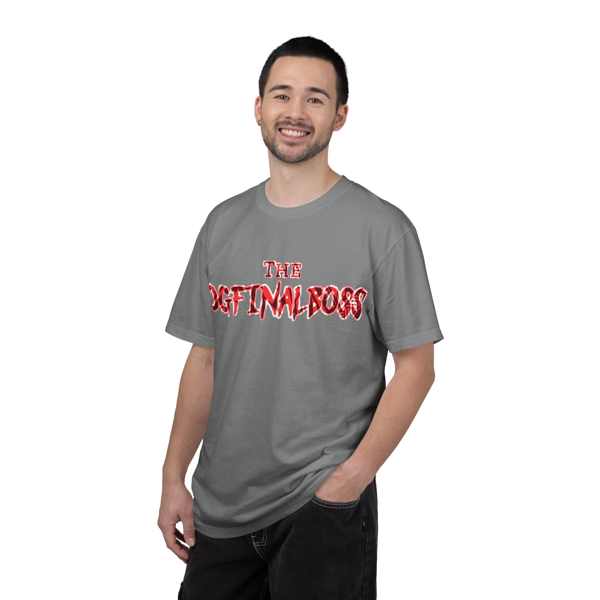 Graphic T-Shirt — "The OGFinalBoss" Red Flame Text Tee