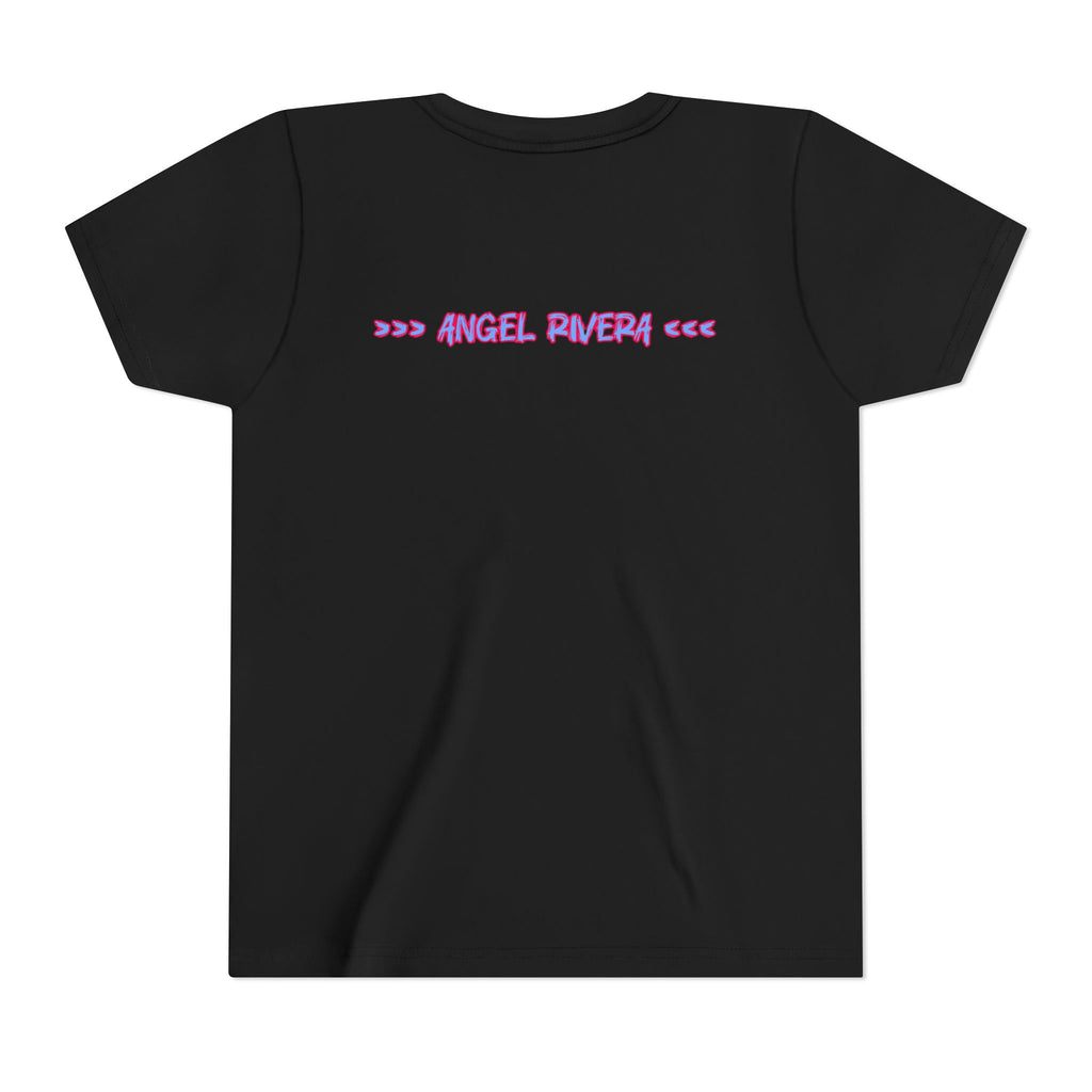 Youth Tee - 'I Trust Nobody' Neon Pink and Blue Broken Heart Graphic
