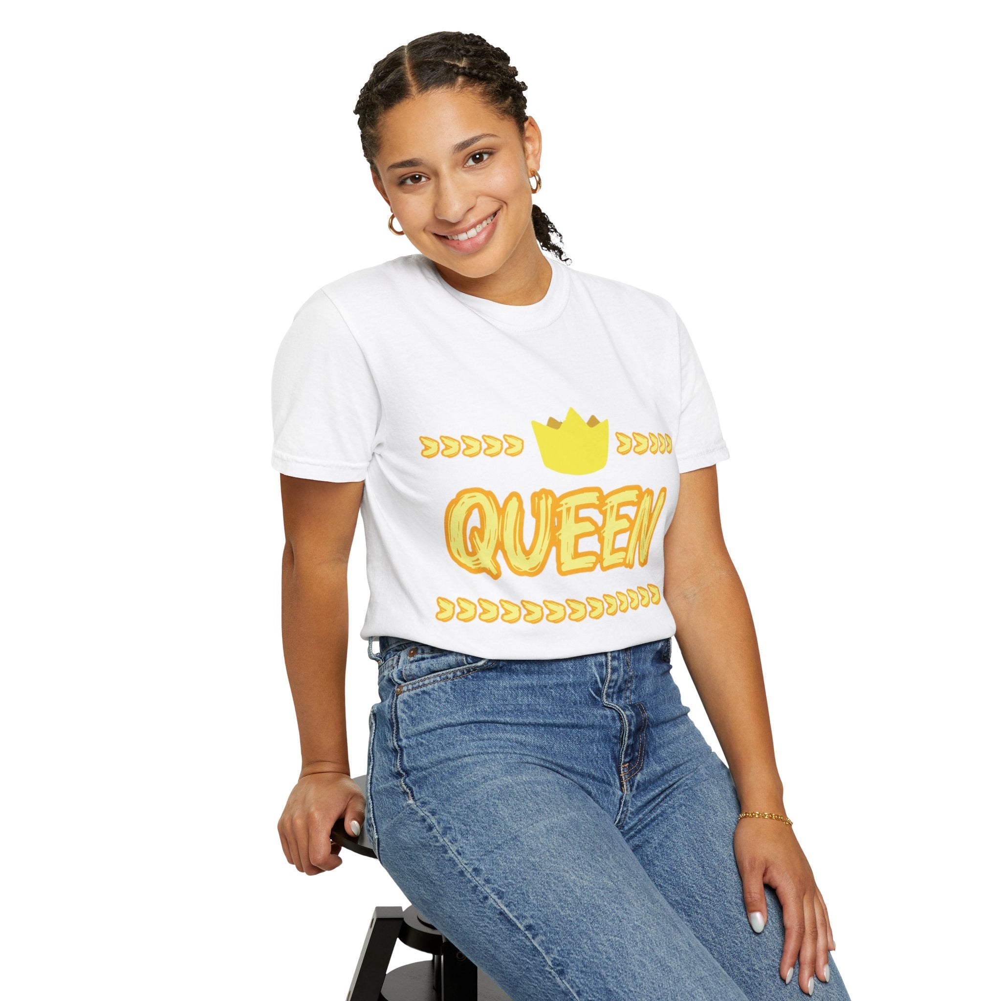 Queen Graphic T-Shirt — Yellow Crown Casual Tee