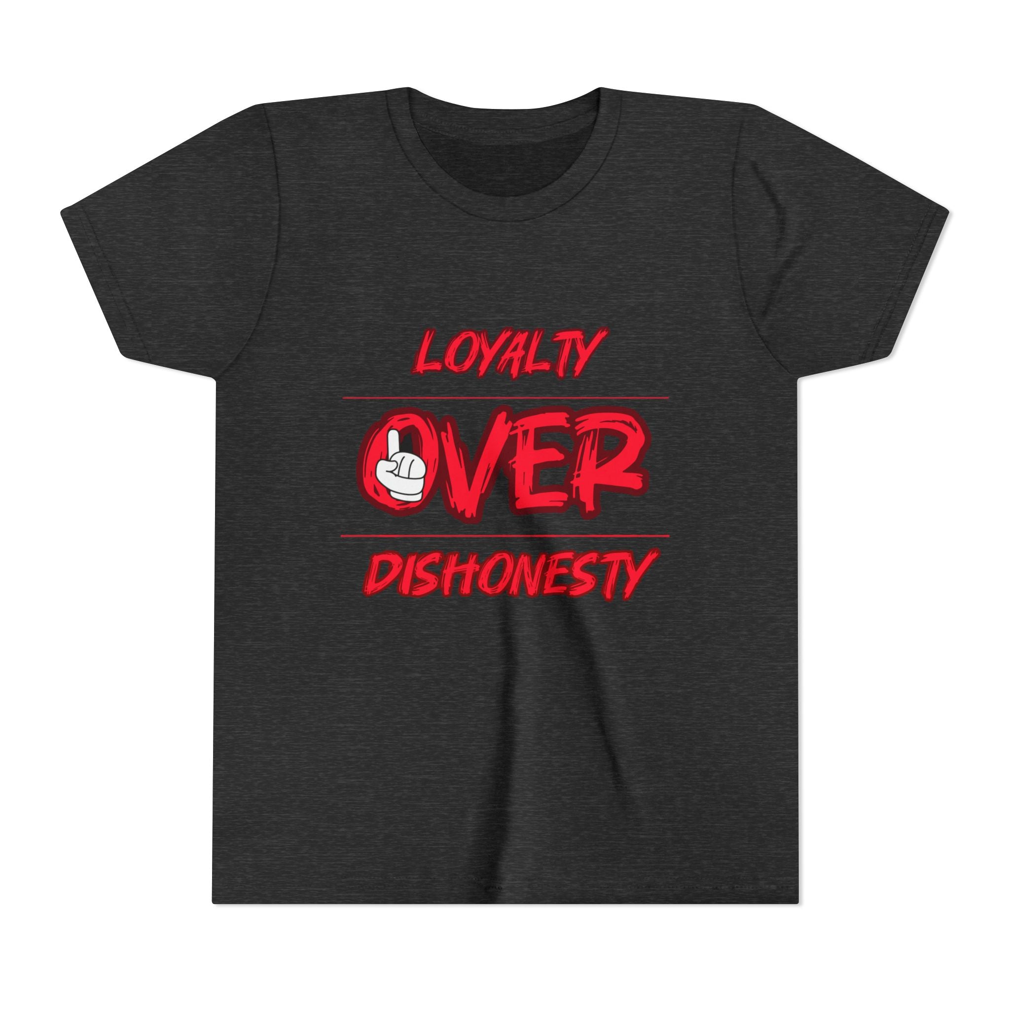 Youth Tee - "Loyalty Over Dishonesty" Graphic T‑Shirt (Red Street Style)