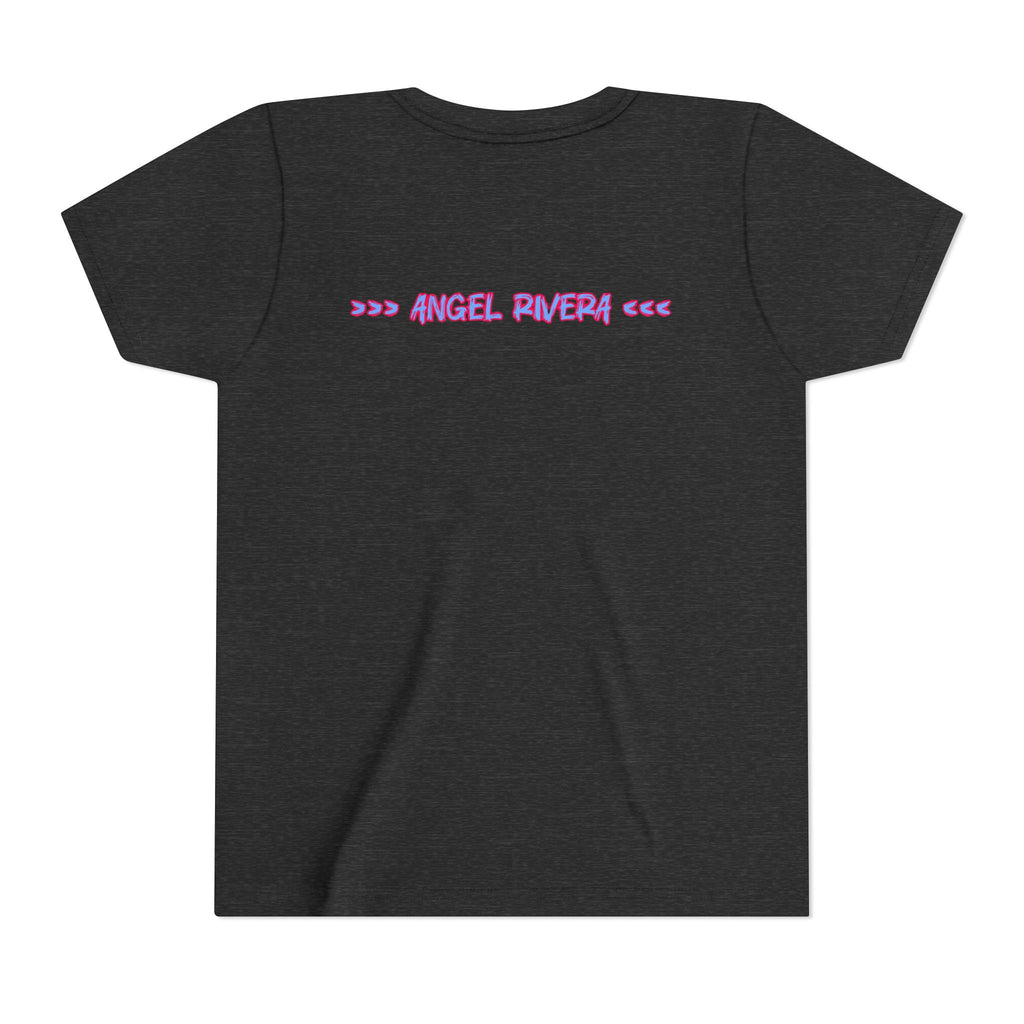 Youth Tee - 'I Trust Nobody' Neon Pink and Blue Broken Heart Graphic