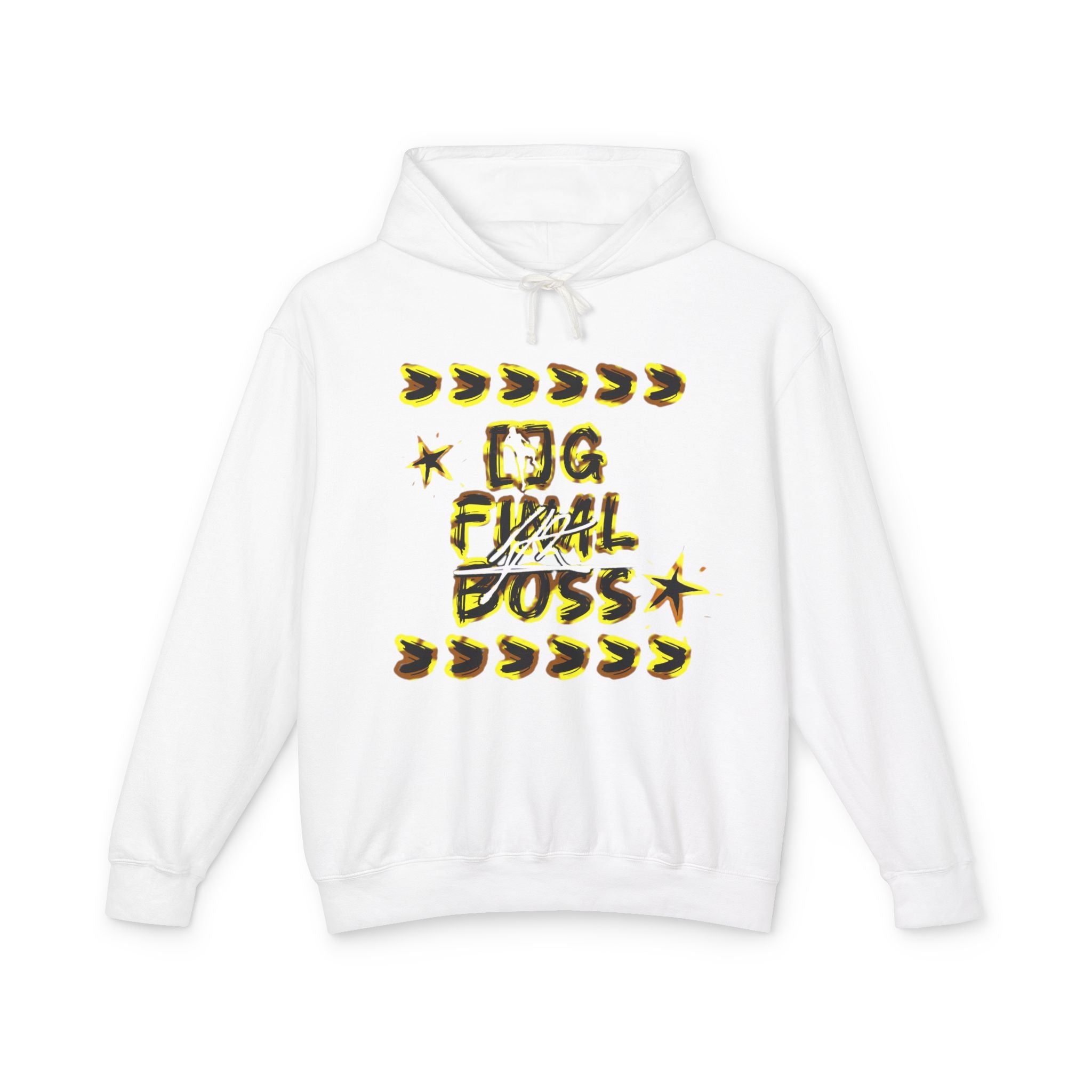Hoodie — “OG Final Boss” Gold Star Graphic Lightweight Hooded Sweatshirt