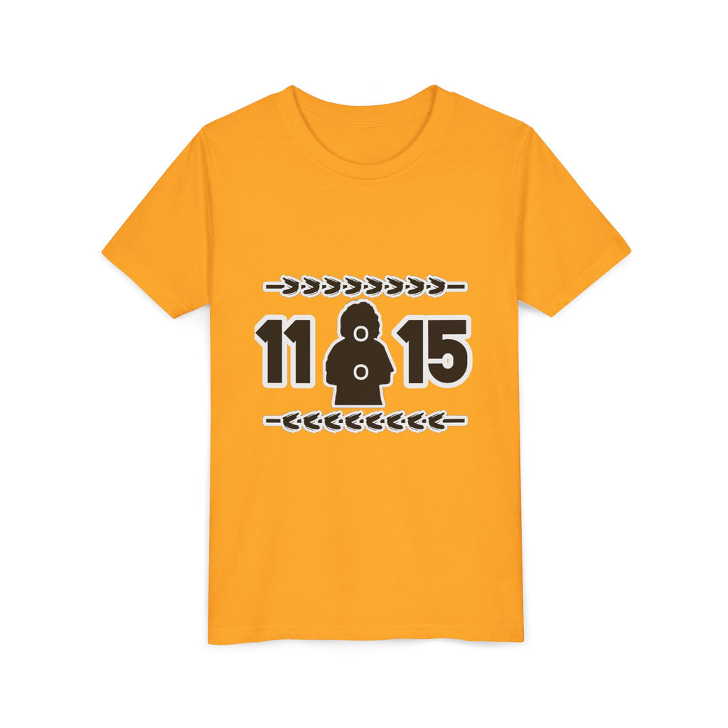 Youth Tee — '11:15' Black Silhouette Date Graphic Kids Shirt