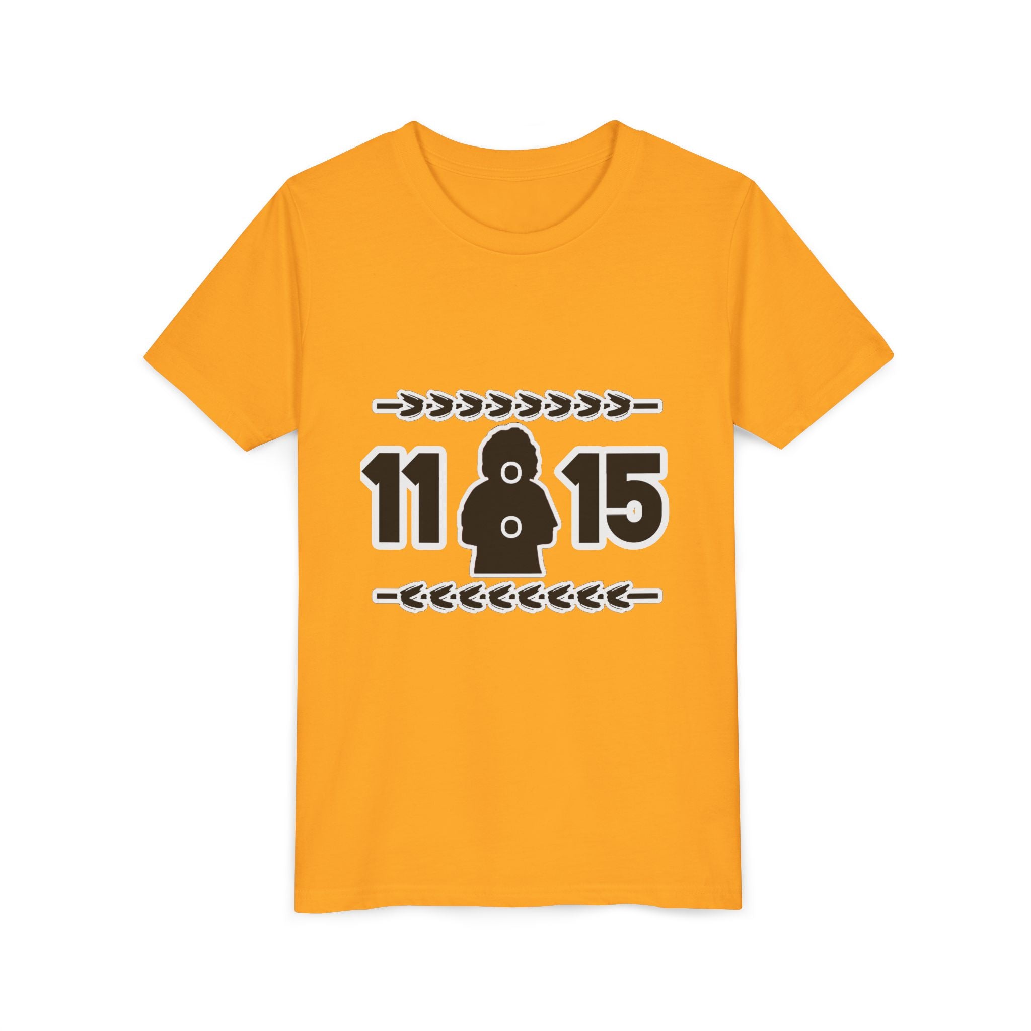 Youth Tee — '11:15' Black Silhouette Date Graphic Kids Shirt