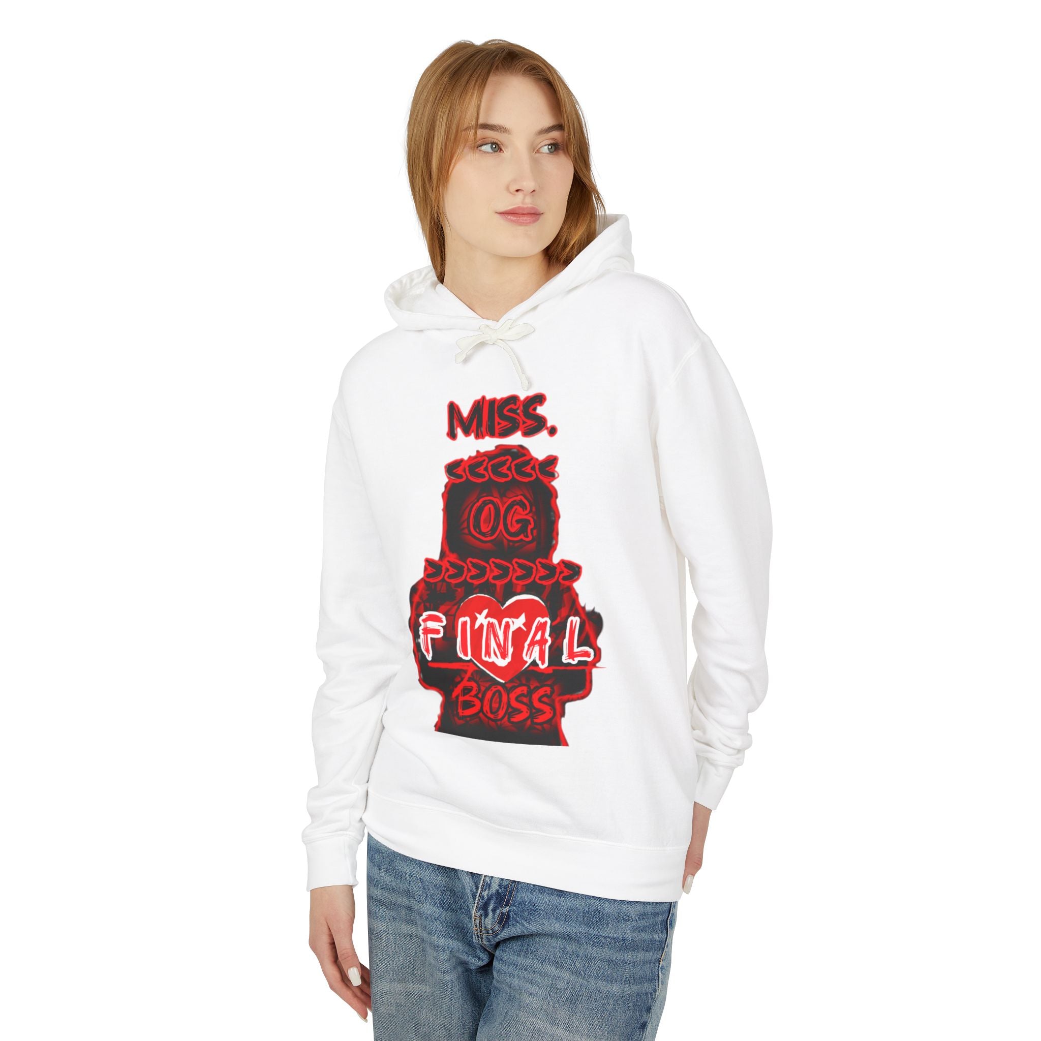 Miss OG Final Boss Hoodie – Retro Red Graphic Hooded Sweatshirt