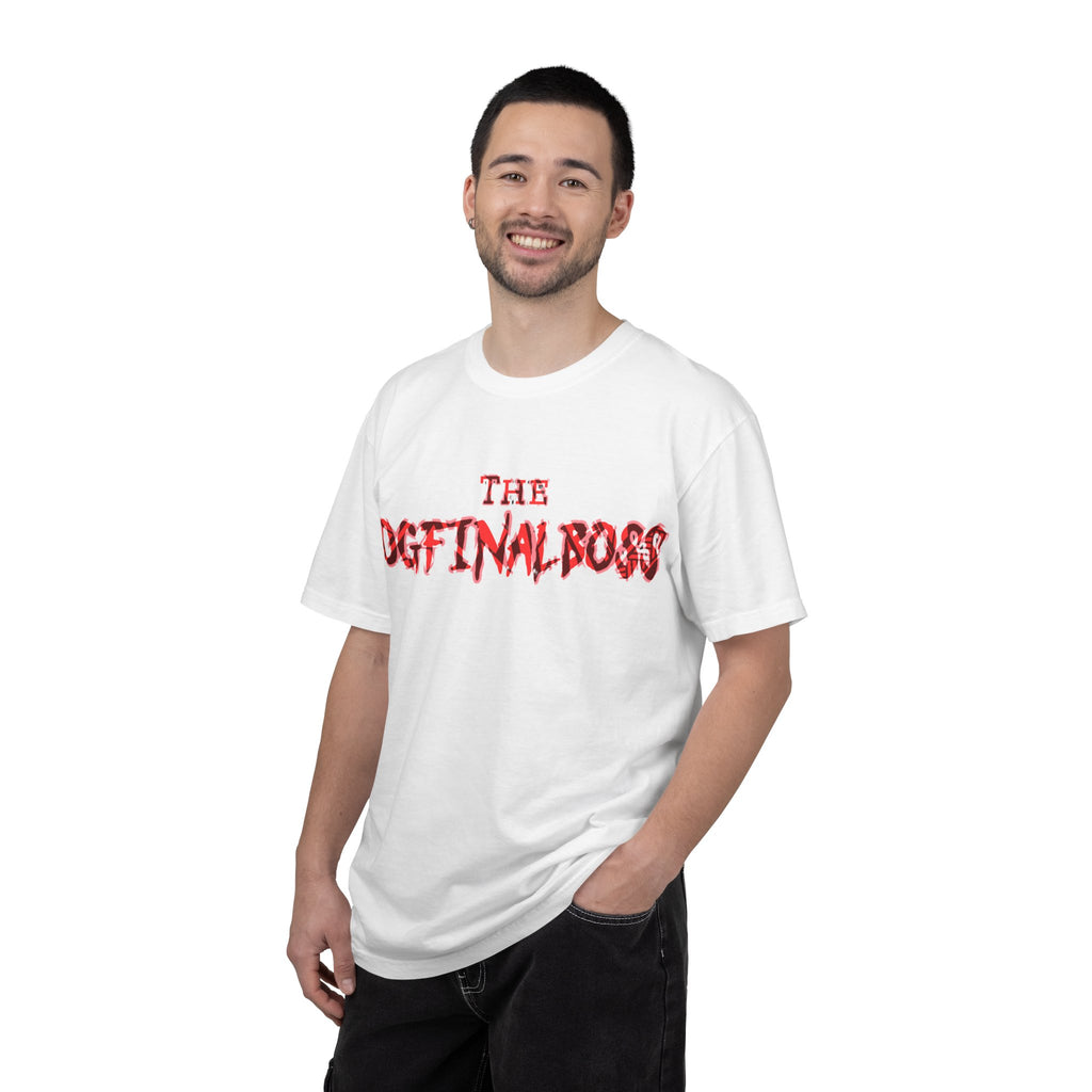 Graphic T-Shirt — "The OGFinalBoss" Red Flame Text Tee