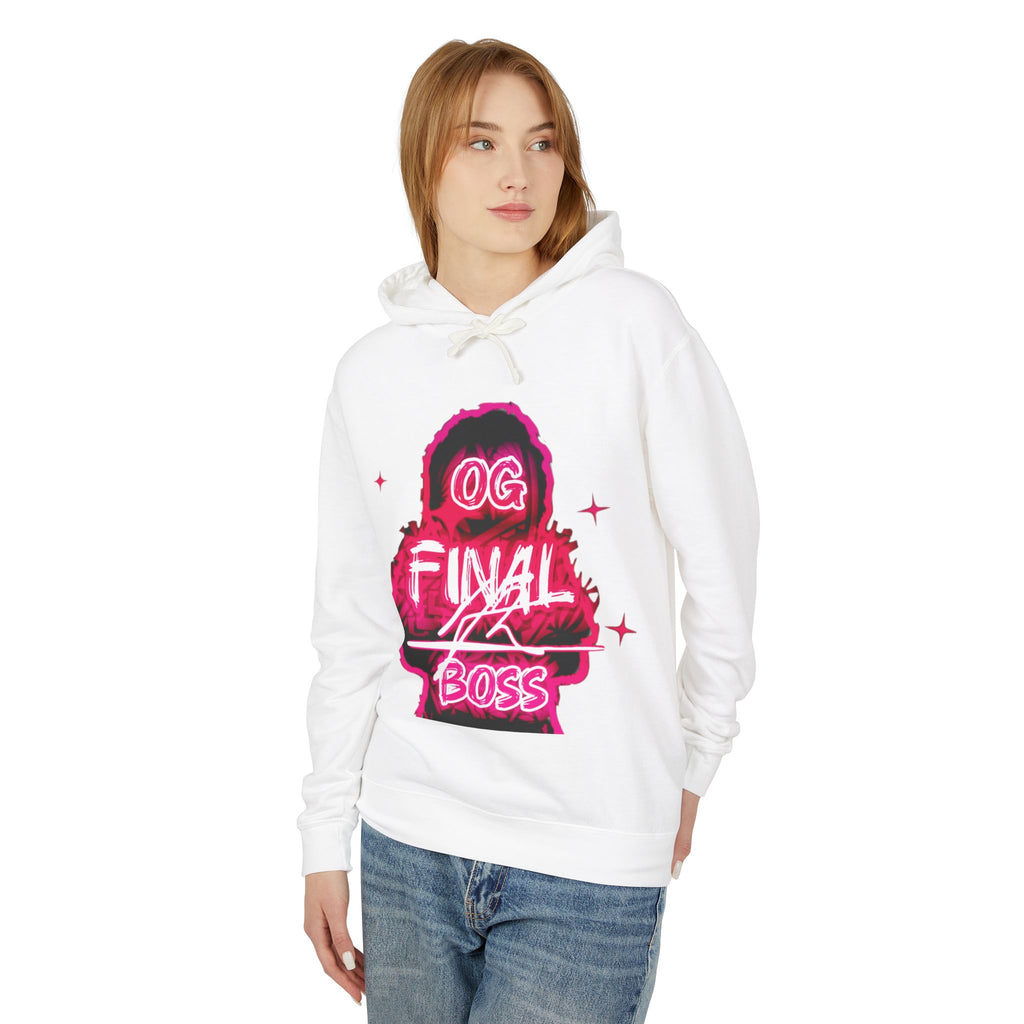 OG Final Boss Hoodie — Raspberry Pink graphic Pullover