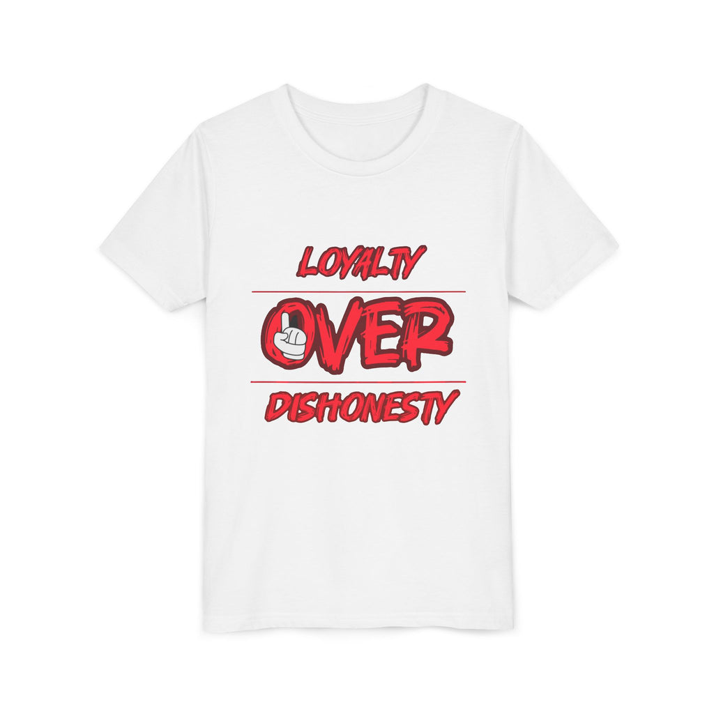 Youth Tee - "Loyalty Over Dishonesty" Graphic T‑Shirt (Red Street Style)