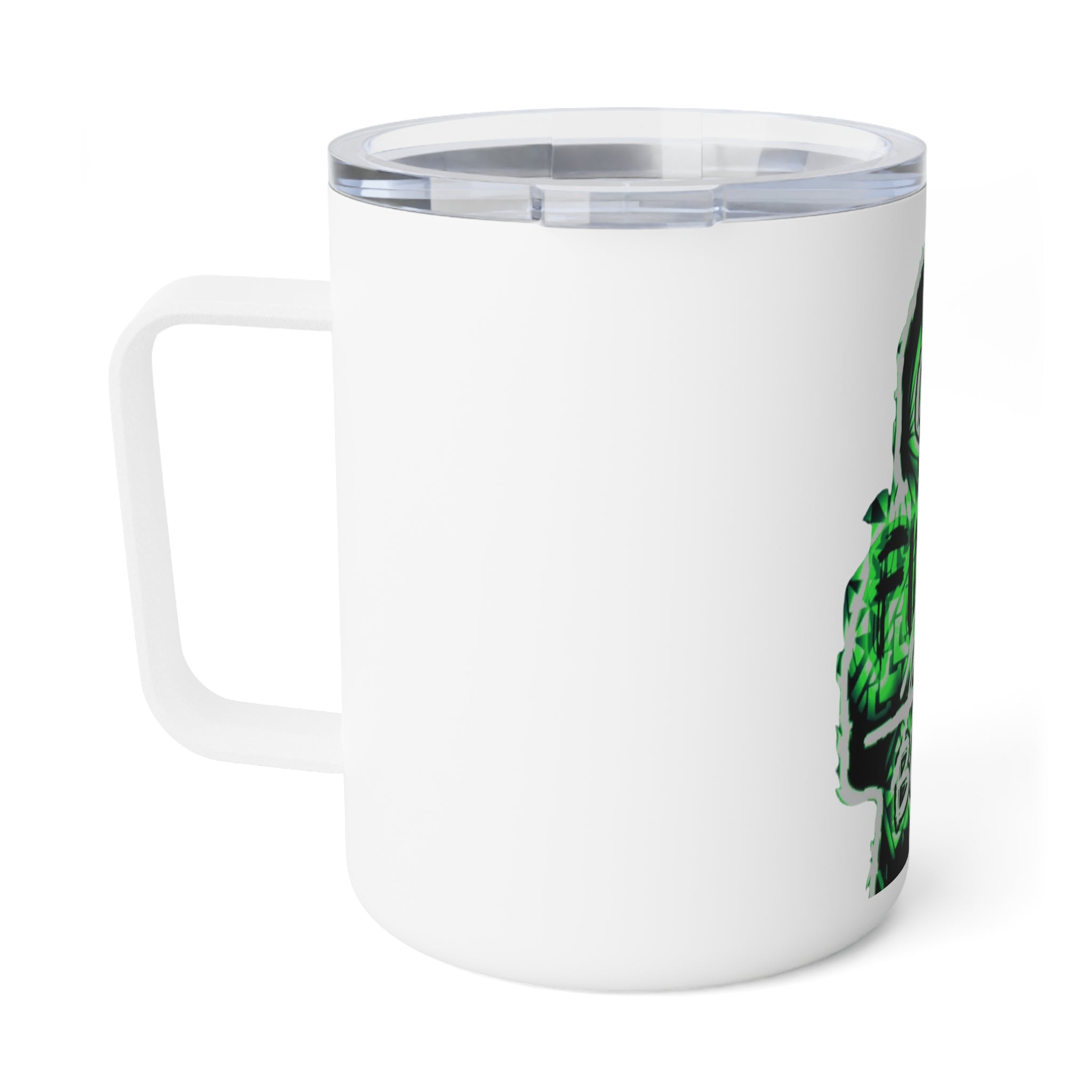 OG Final Boss Insulated Coffee Mug — 10oz Neon Green Hoodie Graphic Travel Mug