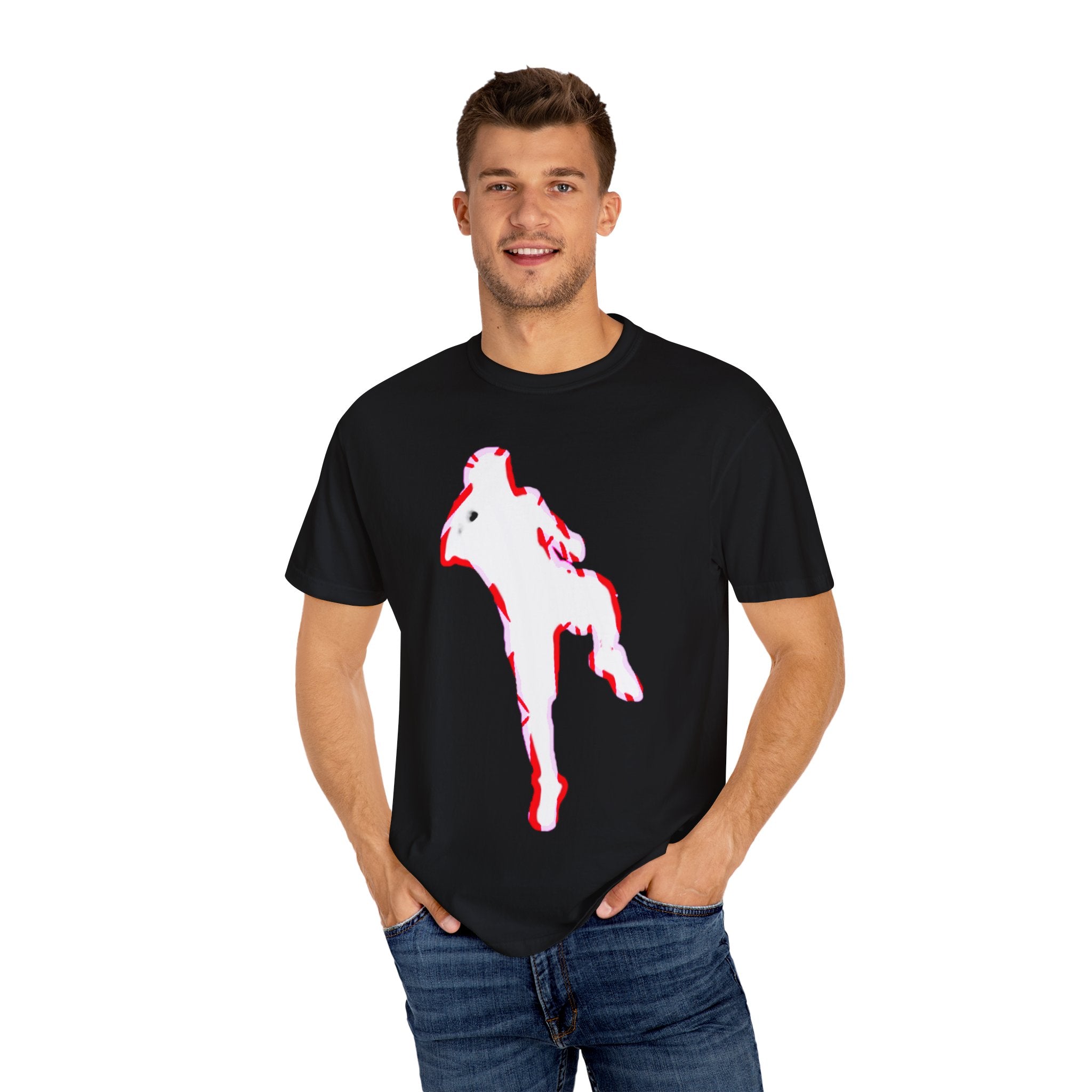 Artistic Unisex Garment-Dyed T-Shirt with Vibrant Design