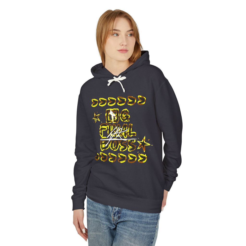 Hoodie — “OG Final Boss” Gold Star Graphic Lightweight Hooded Sweatshirt