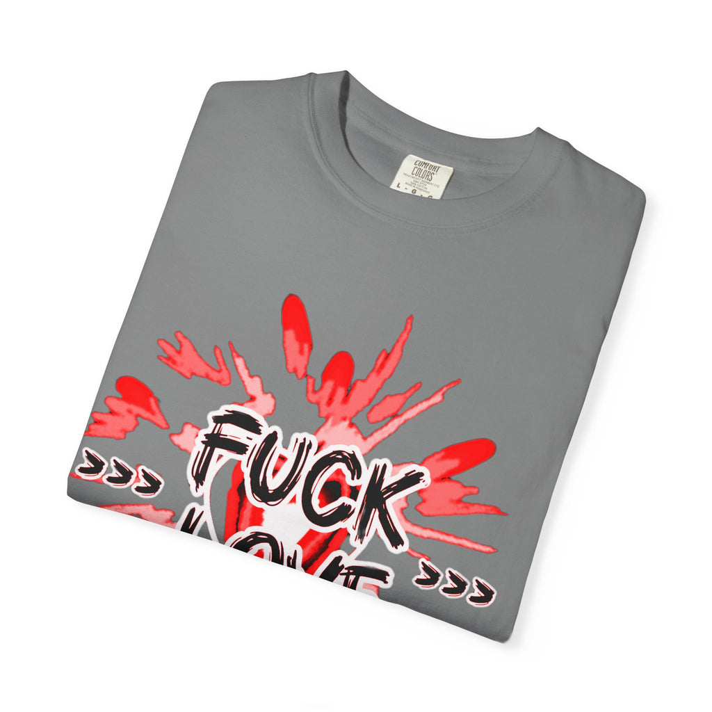 Graphic T-Shirt — "F Love" Bold Red Explosion Tee