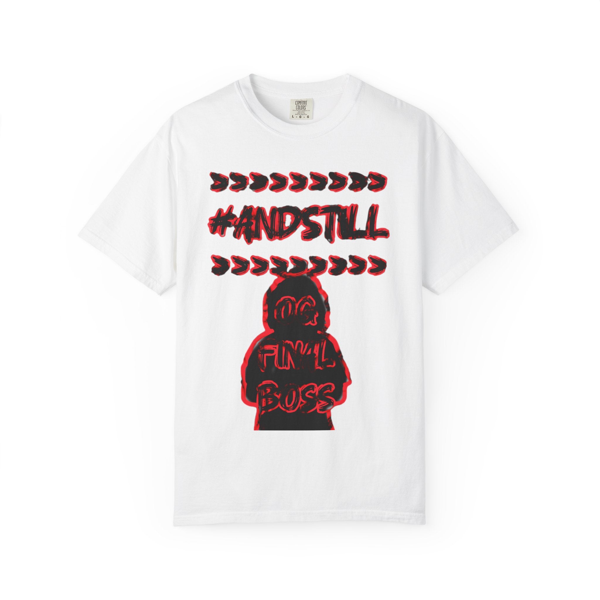 #ANDSTILL Graphic T-Shirt — Retro Glitch Art Tee with Stylized Character